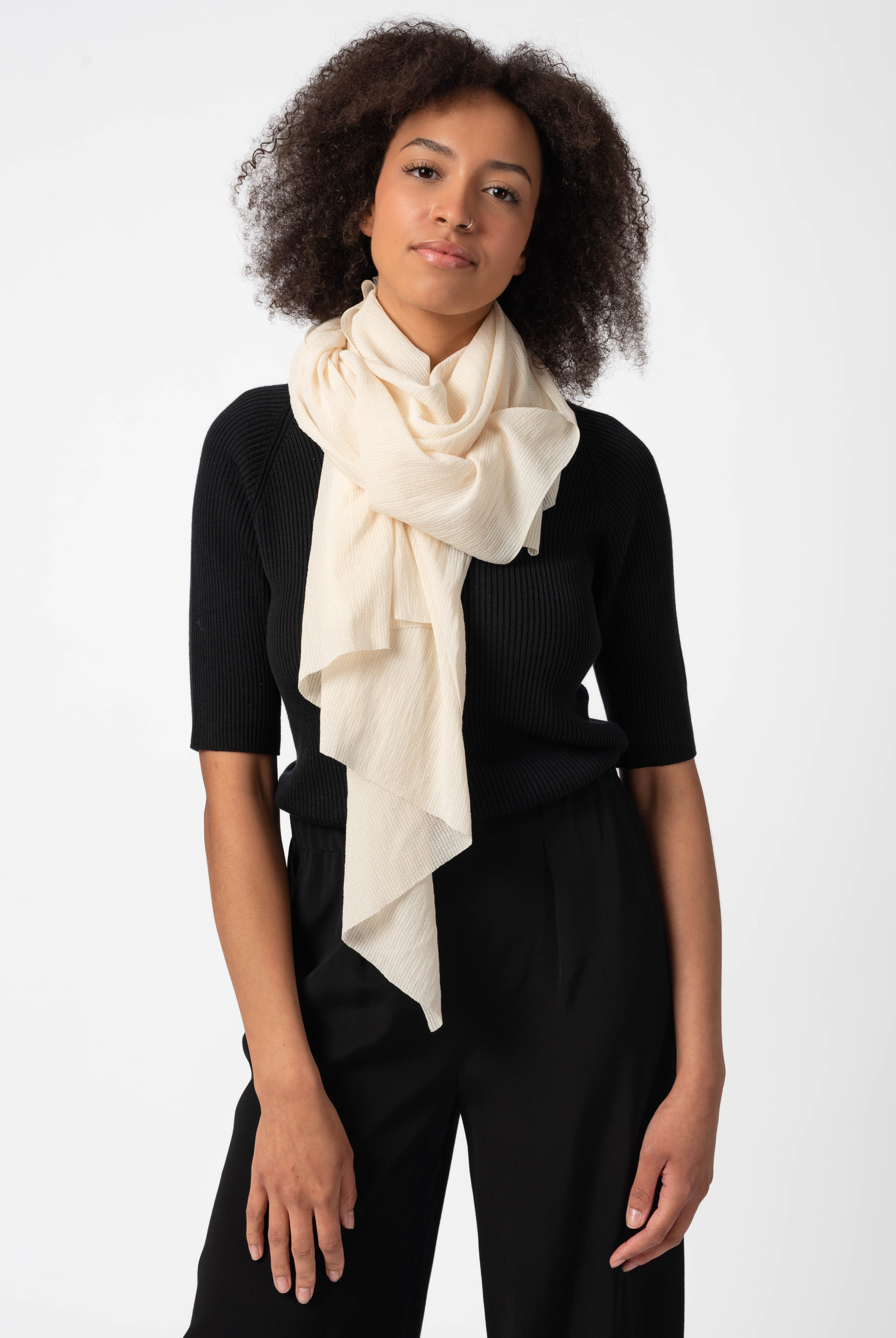 NNIstudio - AIR 2.0 Tuch - Pearl White gestreift -