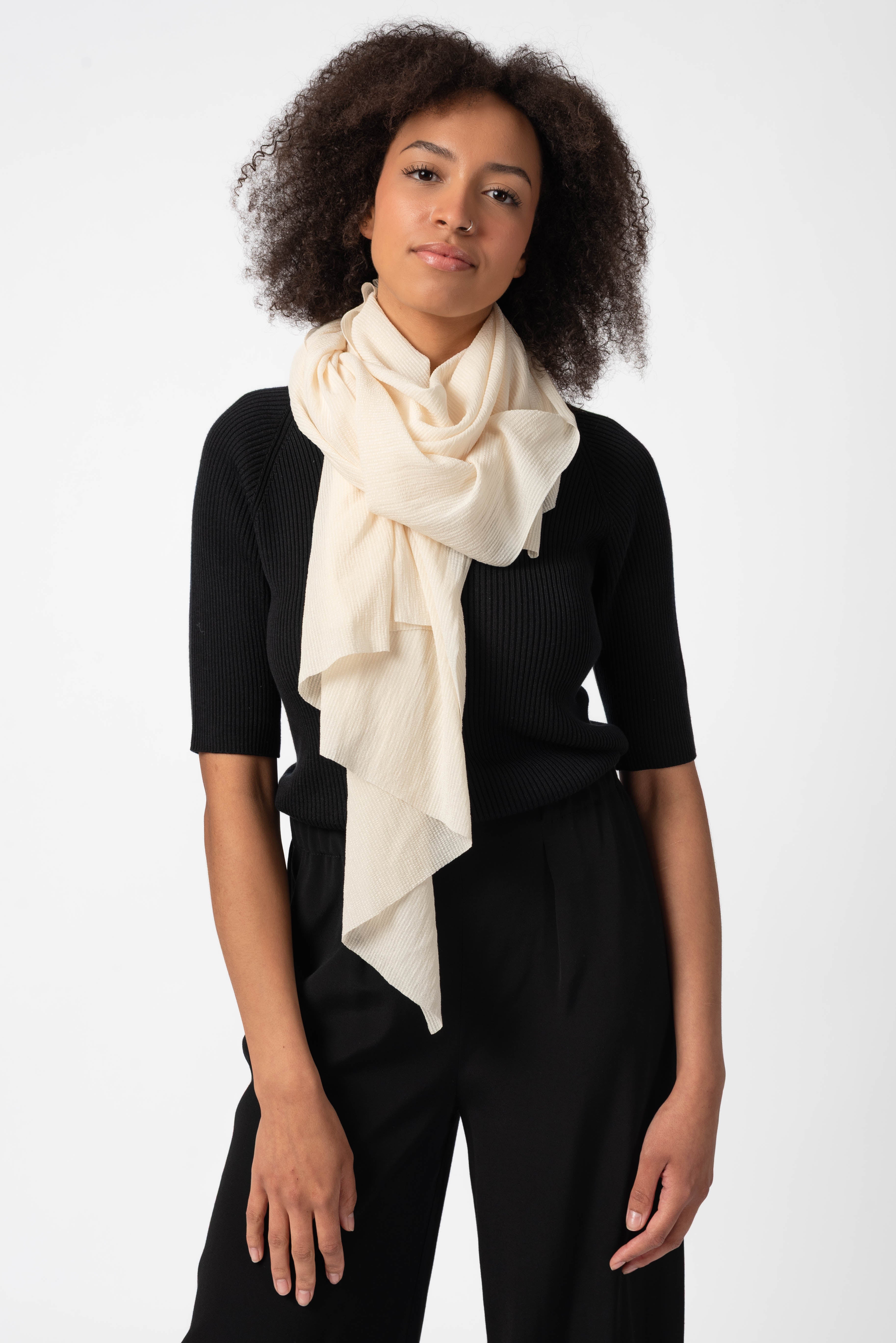 NNIstudio - AIR 2.0 Tuch - Pearl White gestreift -