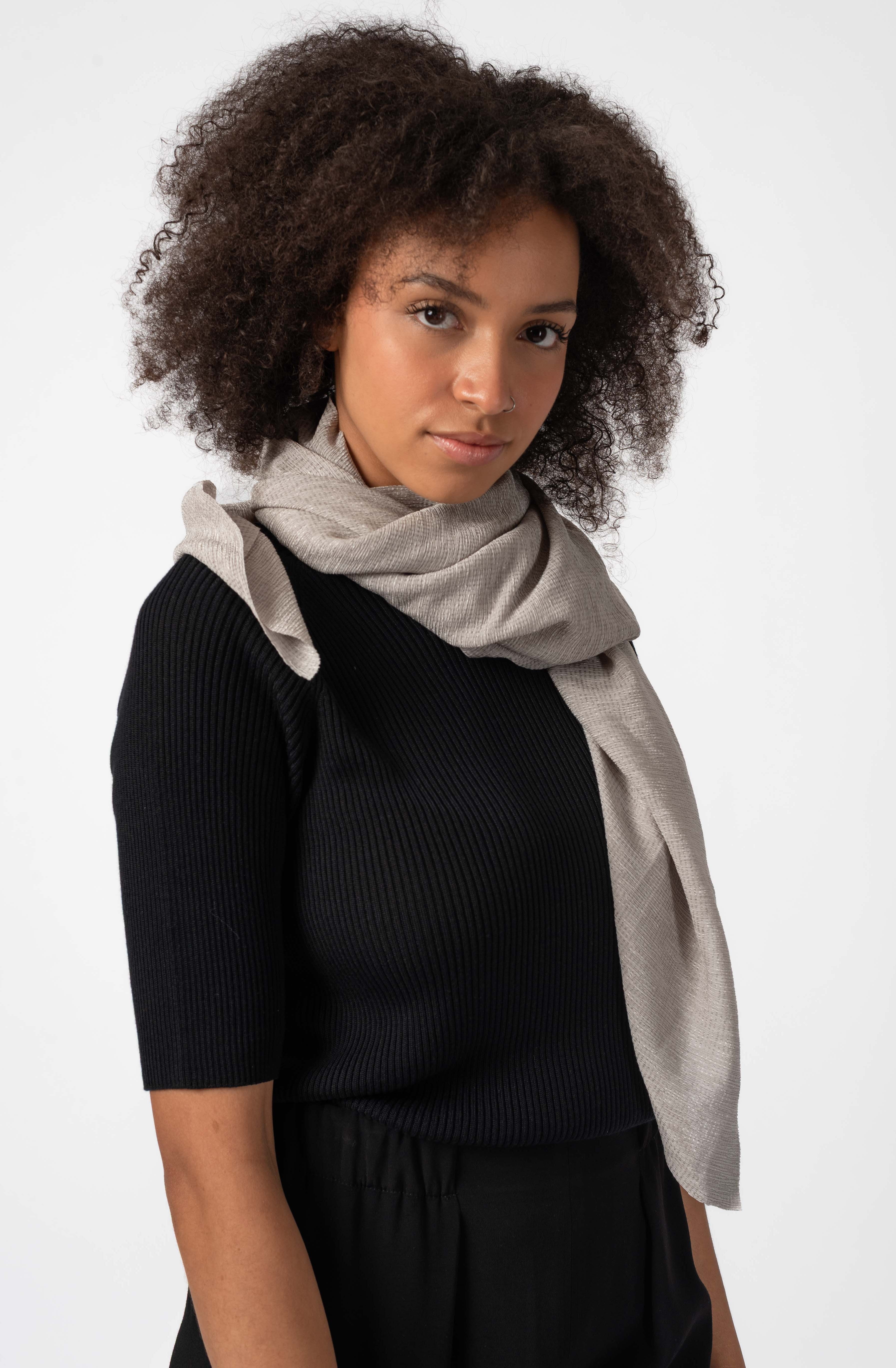 NNIstudio - AIR 2.0 Tuch - Silver gestreift -