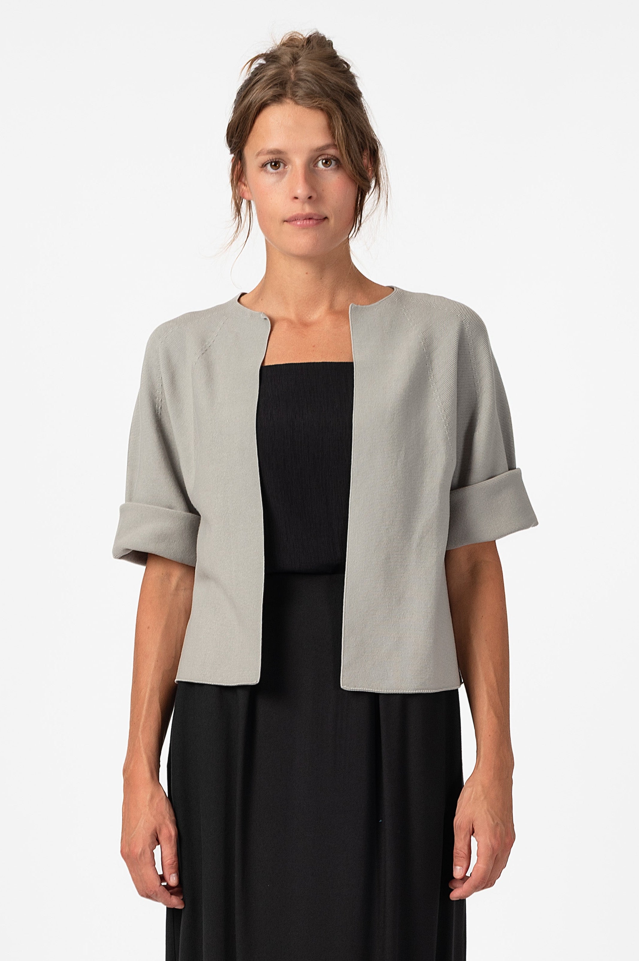 NNIstudio - BOXY Strick - Jacke - Phantom Black - XS -