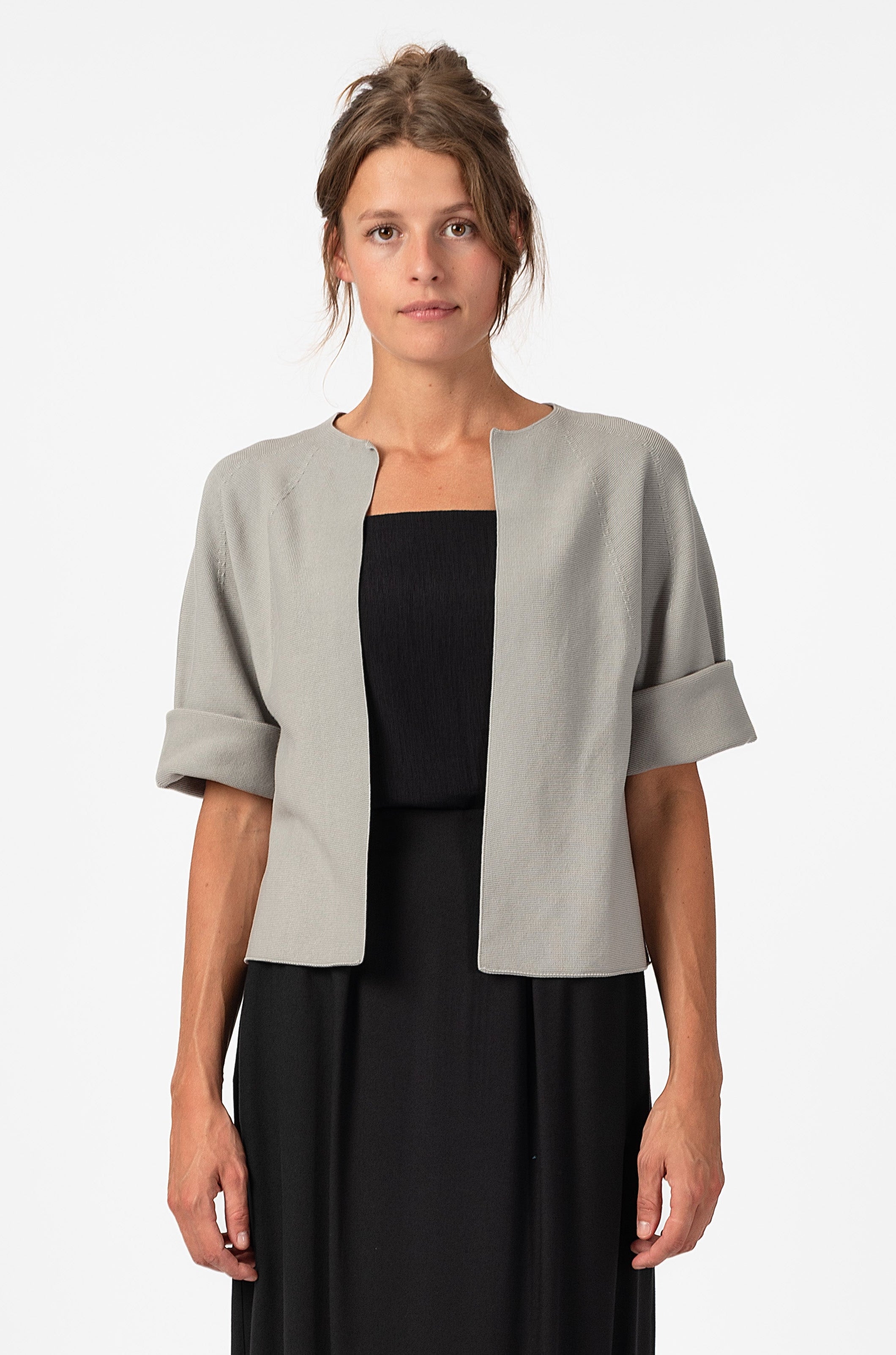 NNIstudio - BOXY Strick - Jacke - Phantom Black - XS -