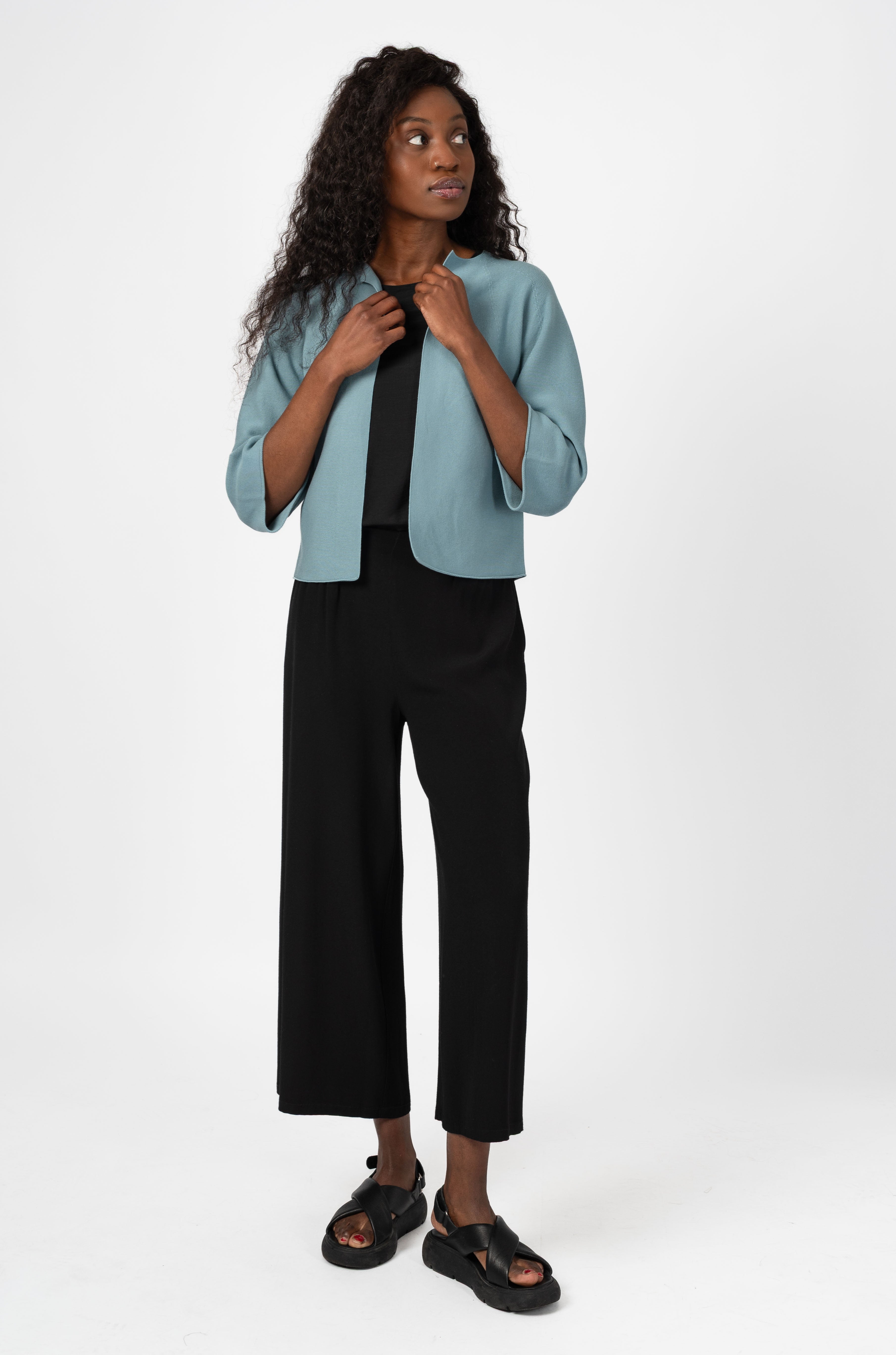 NNIstudio - BOXY Strick - Jacke - Phantom Black - XS -