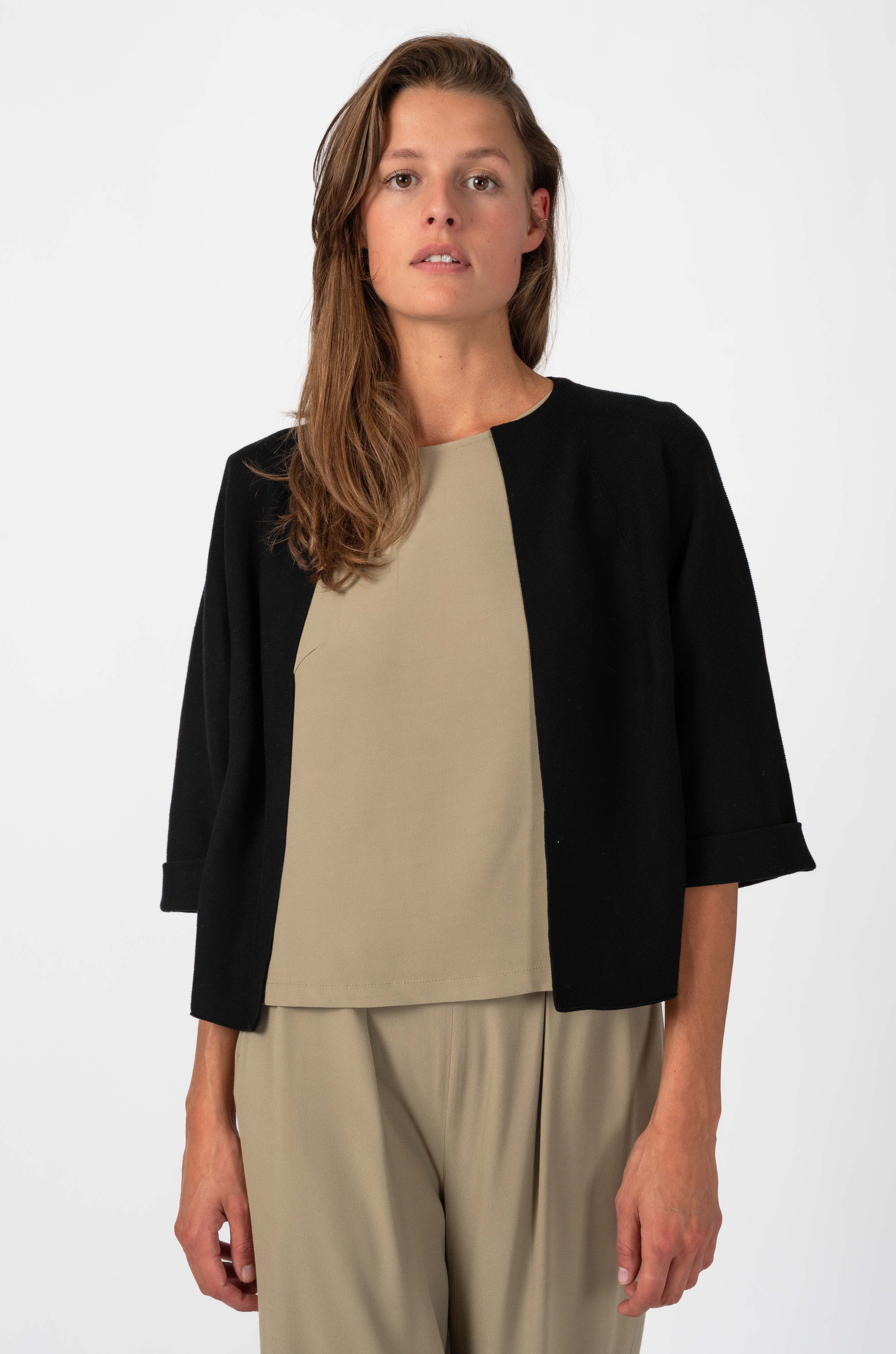 NNIstudio - BOXY Strick - Jacke - Phantom Black - XS -