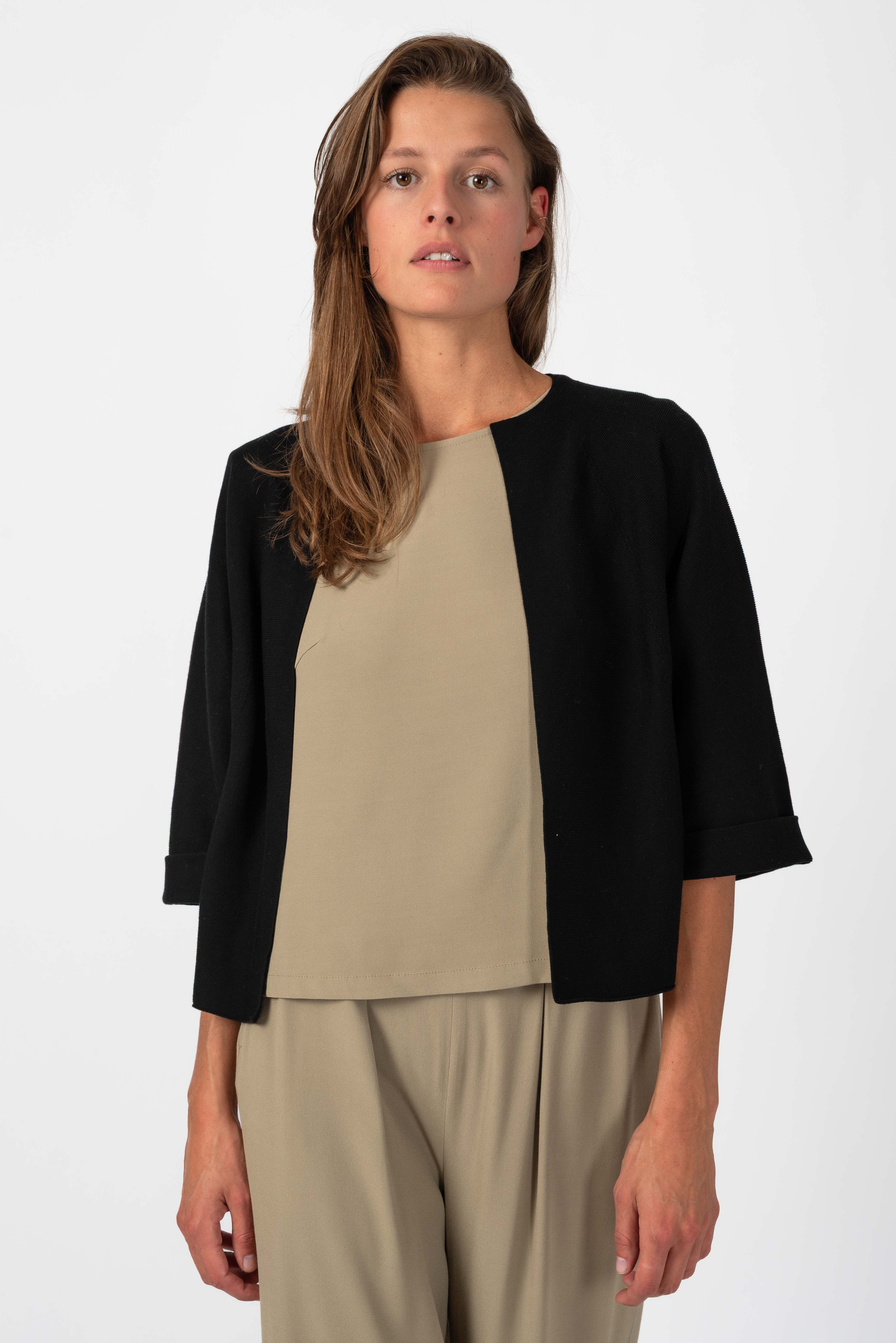 NNIstudio - BOXY Strick - Jacke - Phantom Black - XS -