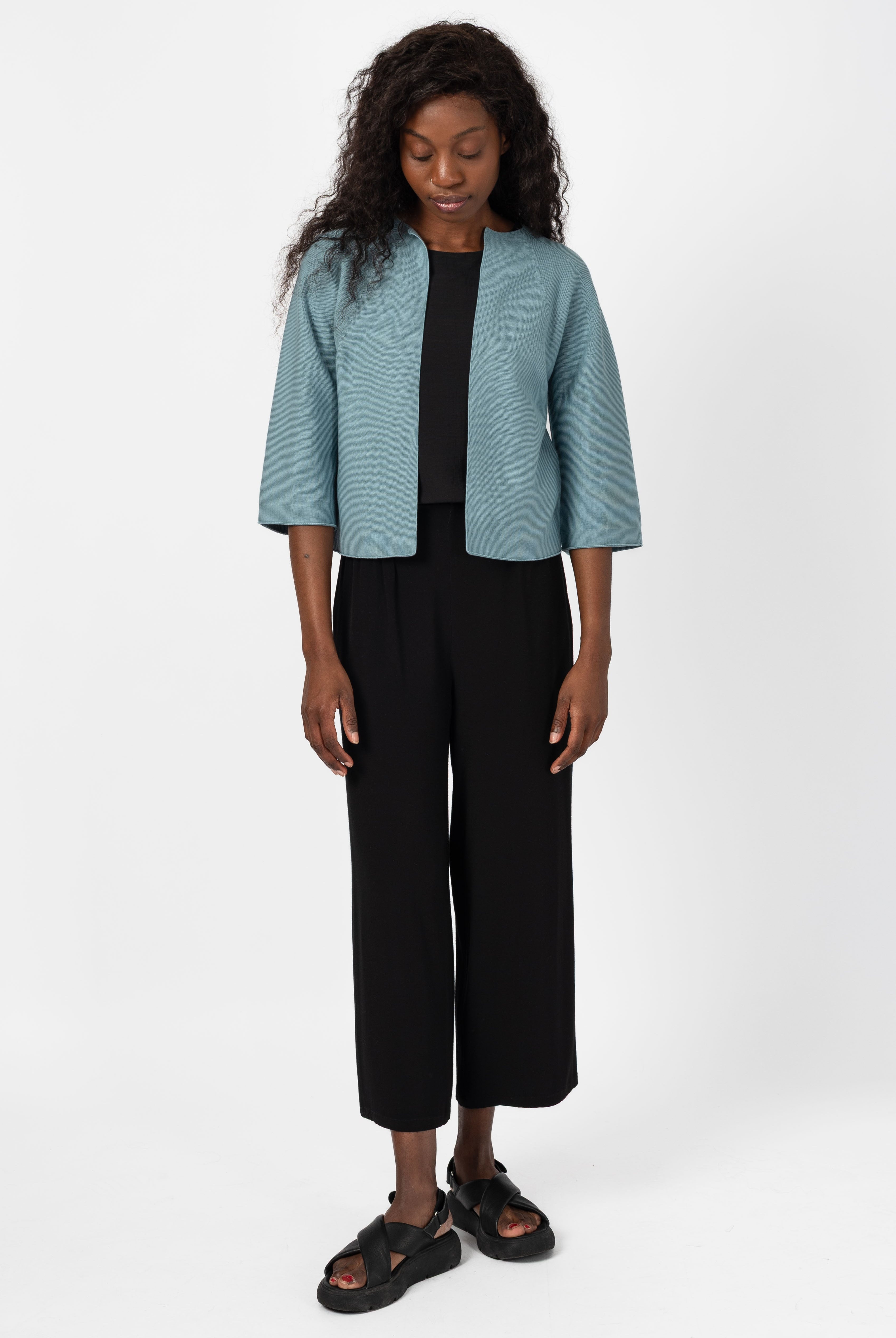 NNIstudio - BOXY Strick - Jacke - Phantom Black - XS -