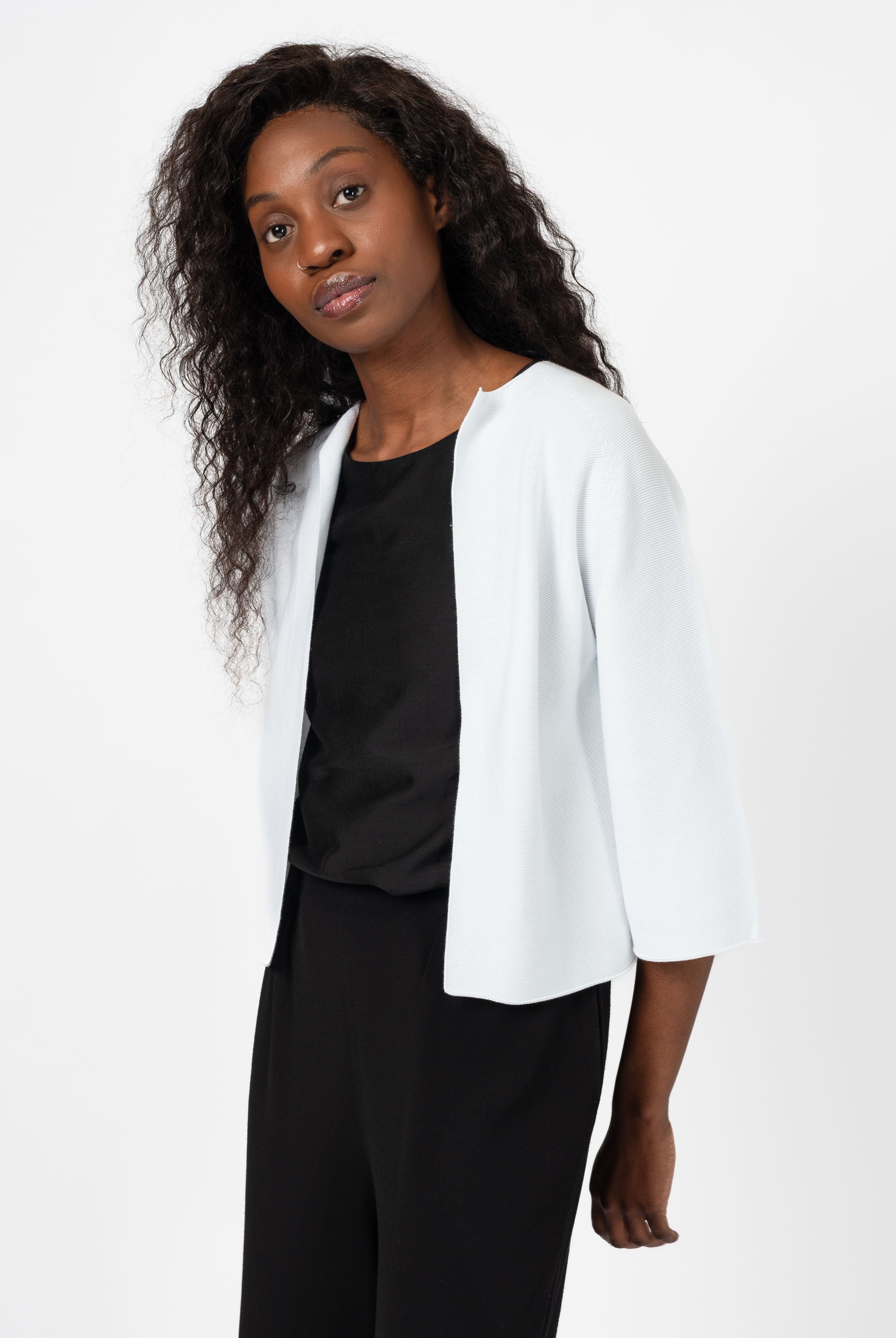 NNIstudio - BOXY Strick - Jacke - Star White - XS -