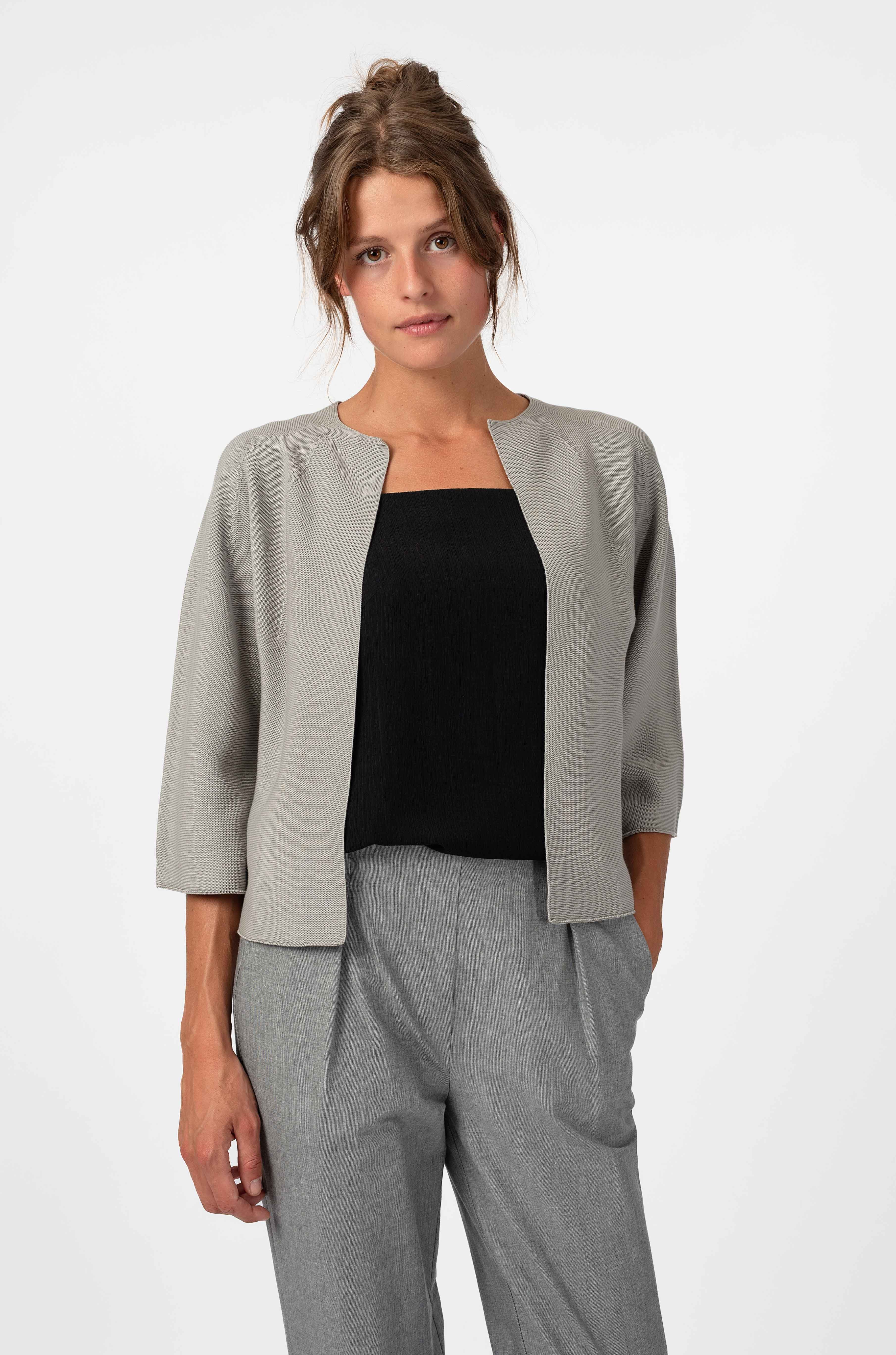 NNIstudio - BOXY Strick - Jacke - Willow Grey - XS -