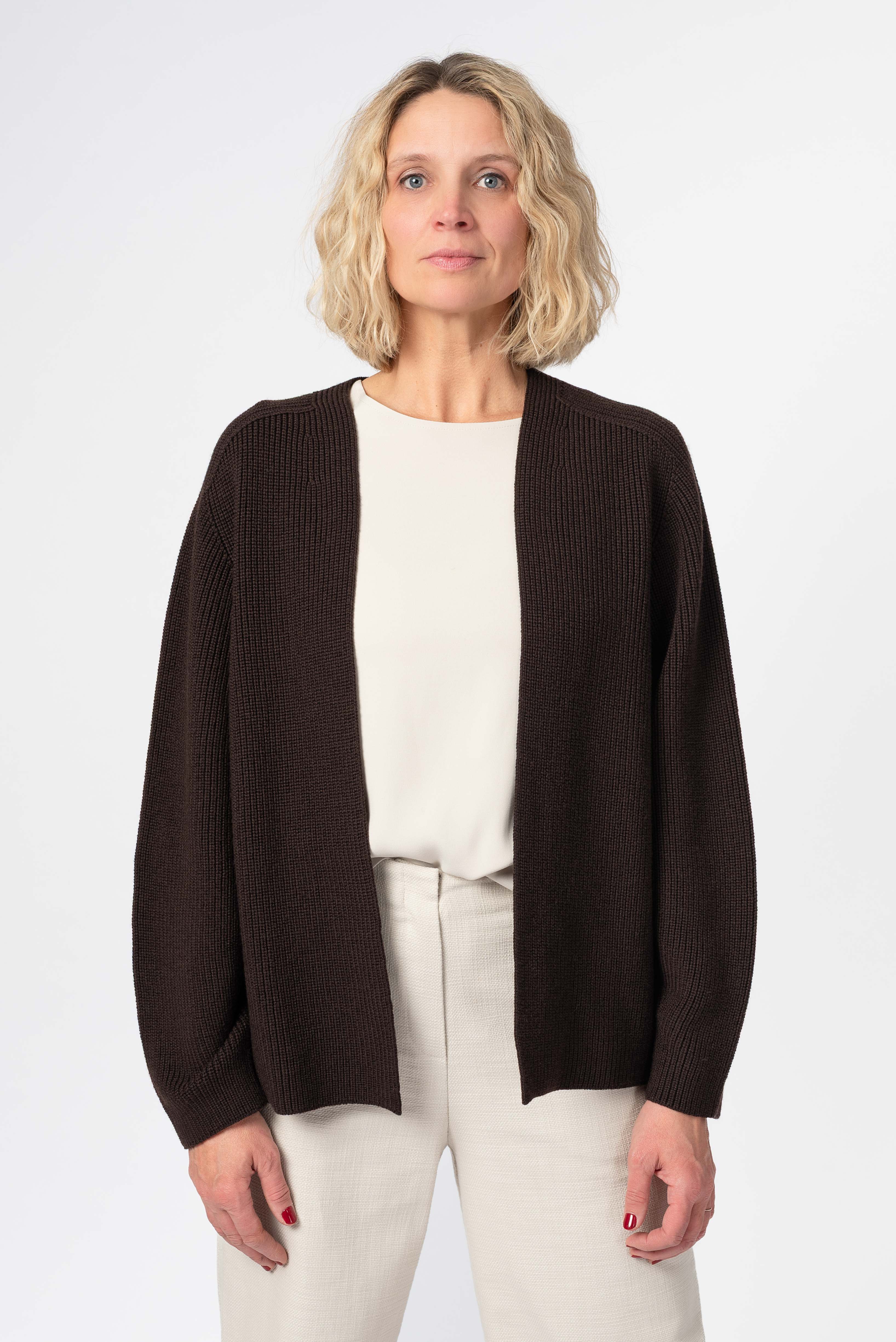 NNIstudio - CARDIGAN 2.0 Wool - Chocolate Brown - S -