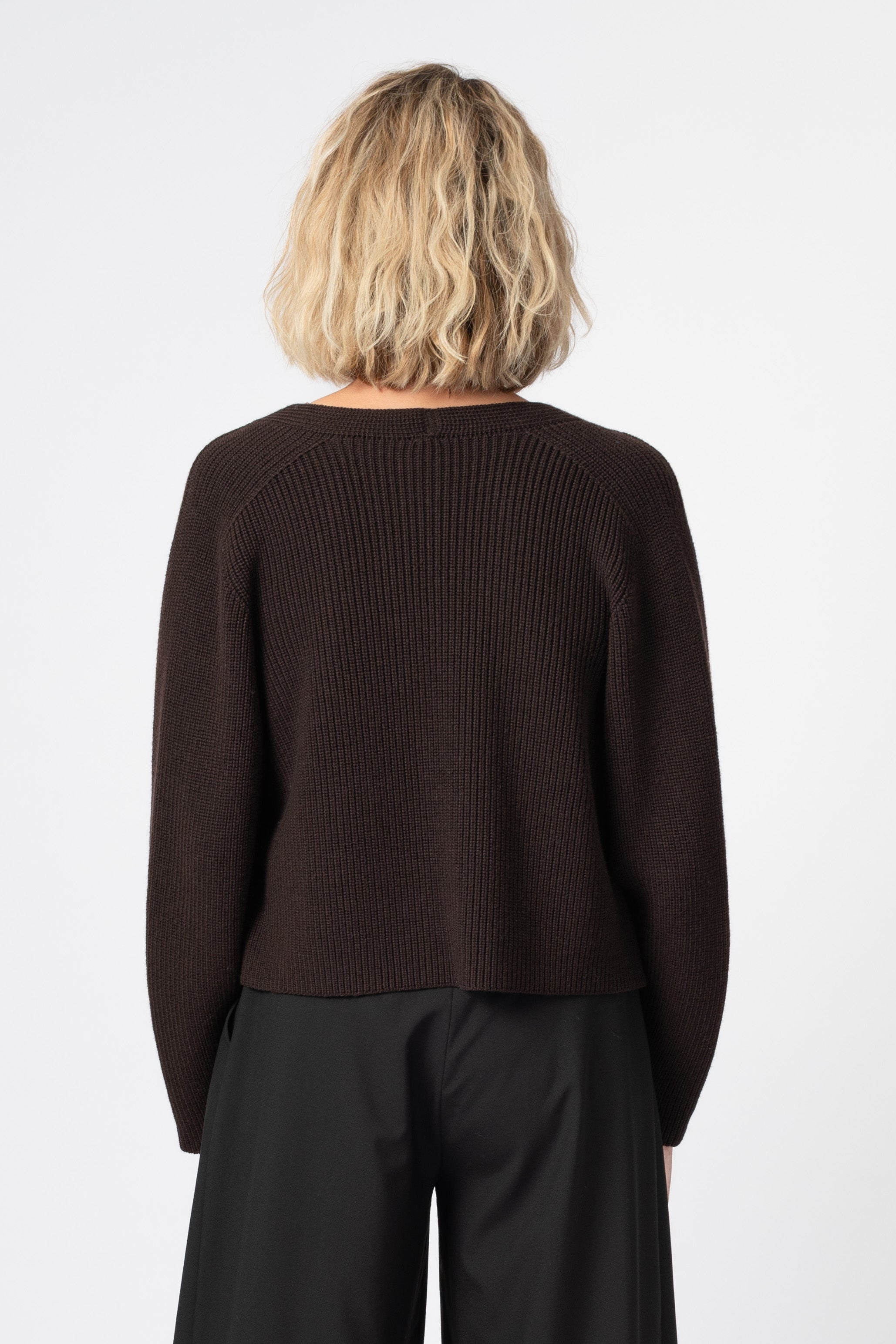 NNIstudio - CARDIGAN 2.0 Wool - Chocolate Brown - S -