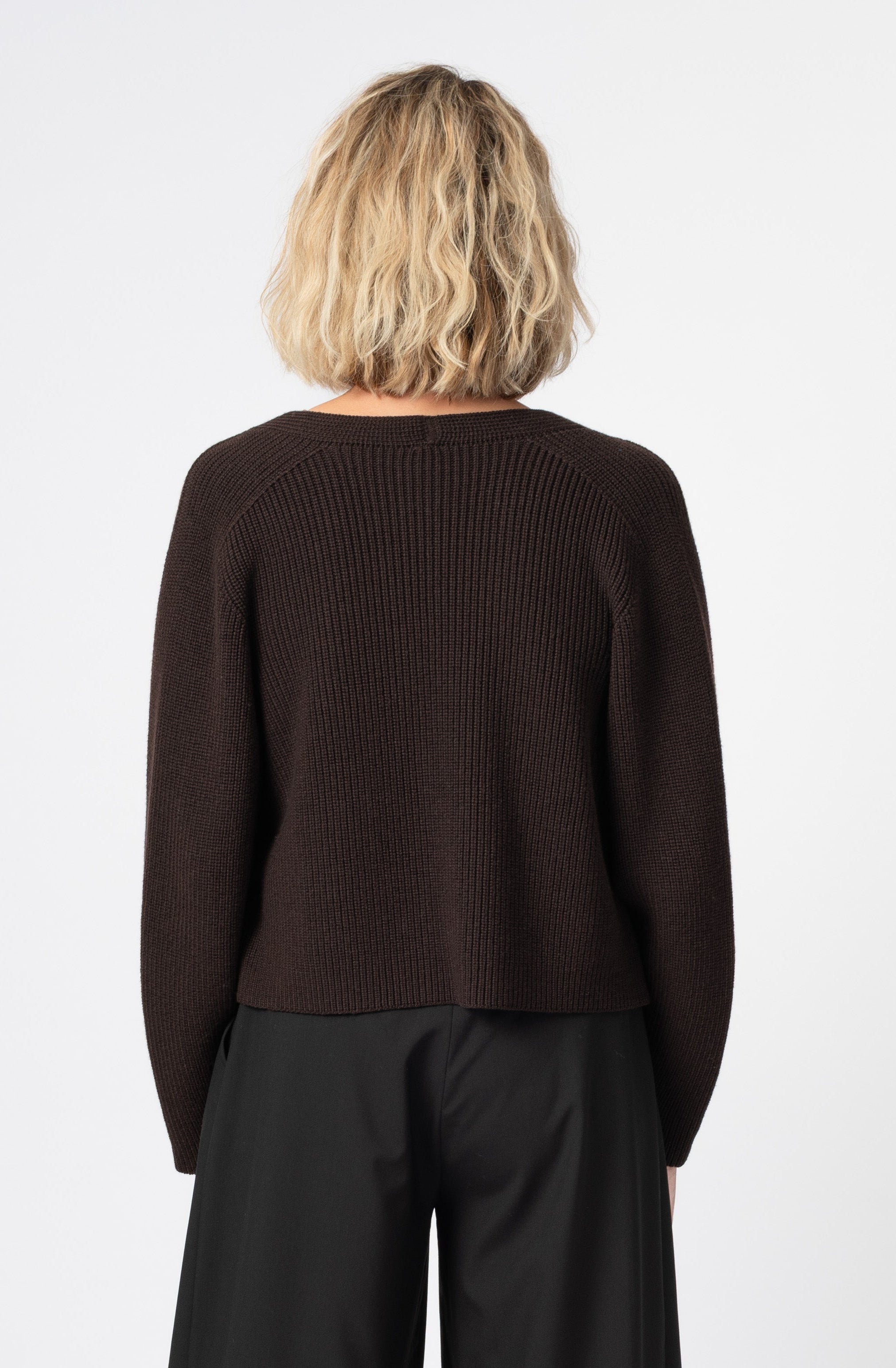NNIstudio - CARDIGAN 2.0 Wool - Chocolate Brown - S -