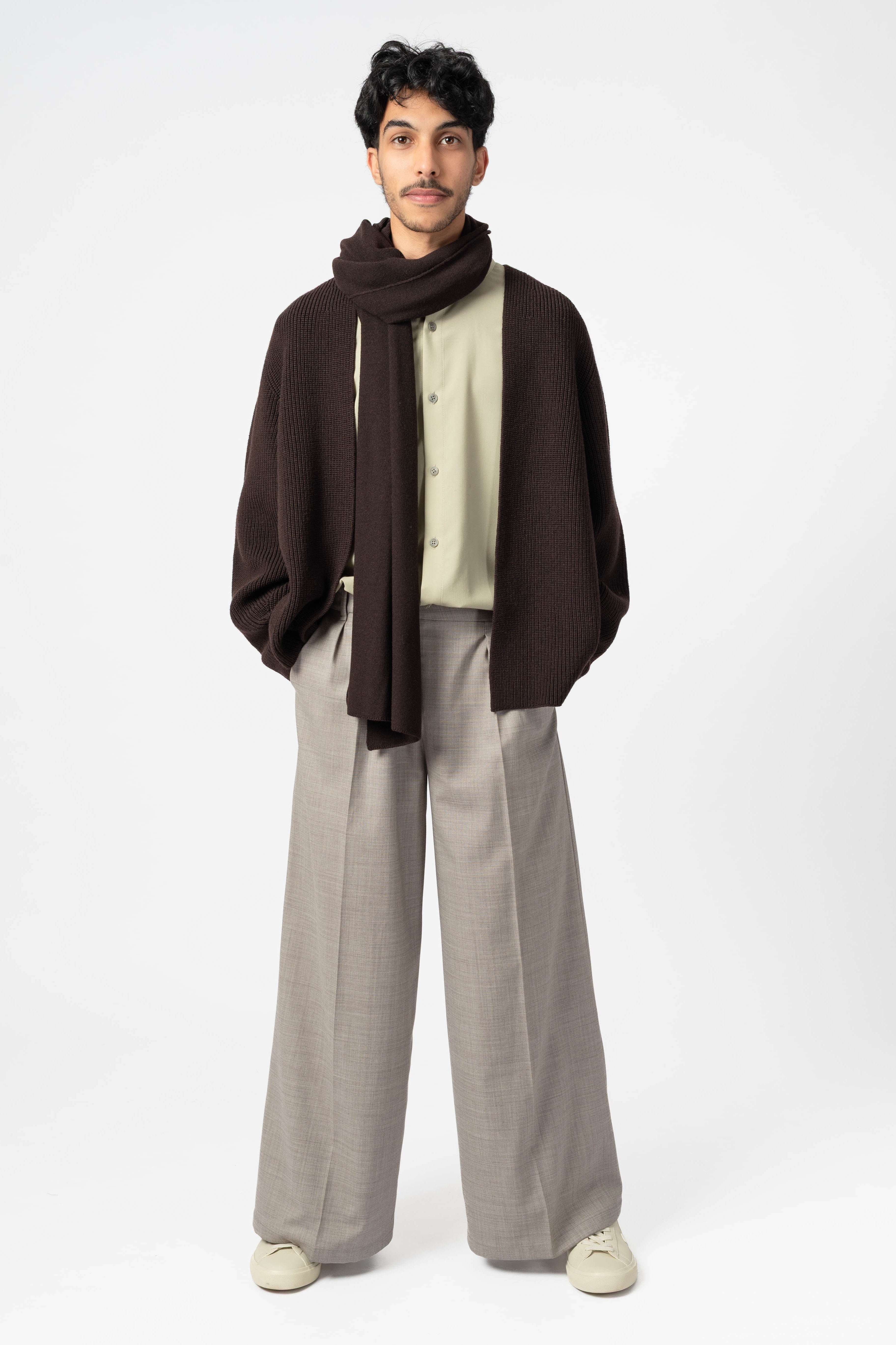NNIstudio - CARDIGAN 2.0 Wool - Chocolate Brown - S -