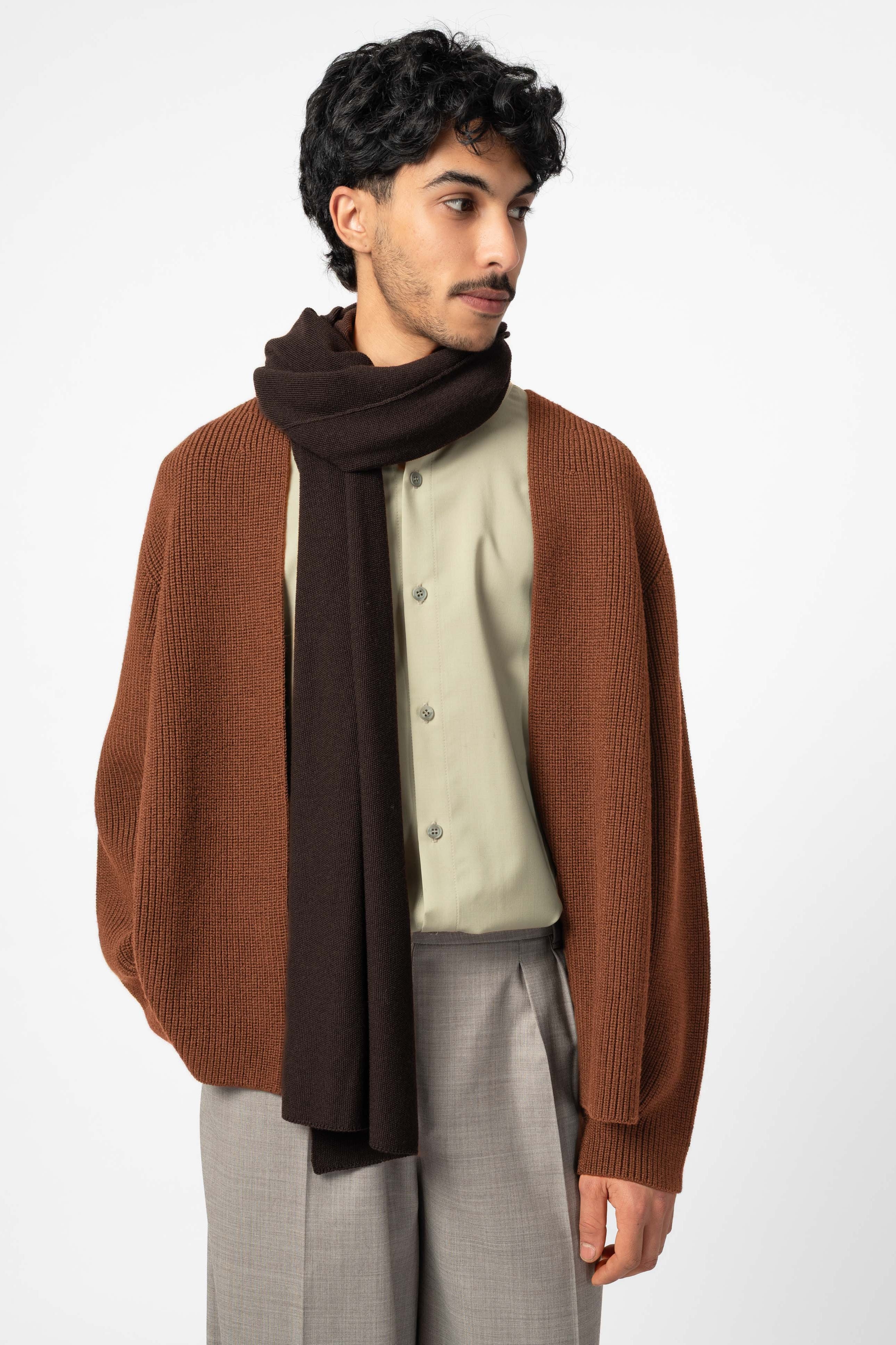 NNIstudio - CARDIGAN 2.0 Wool - Chocolate Brown - XS -