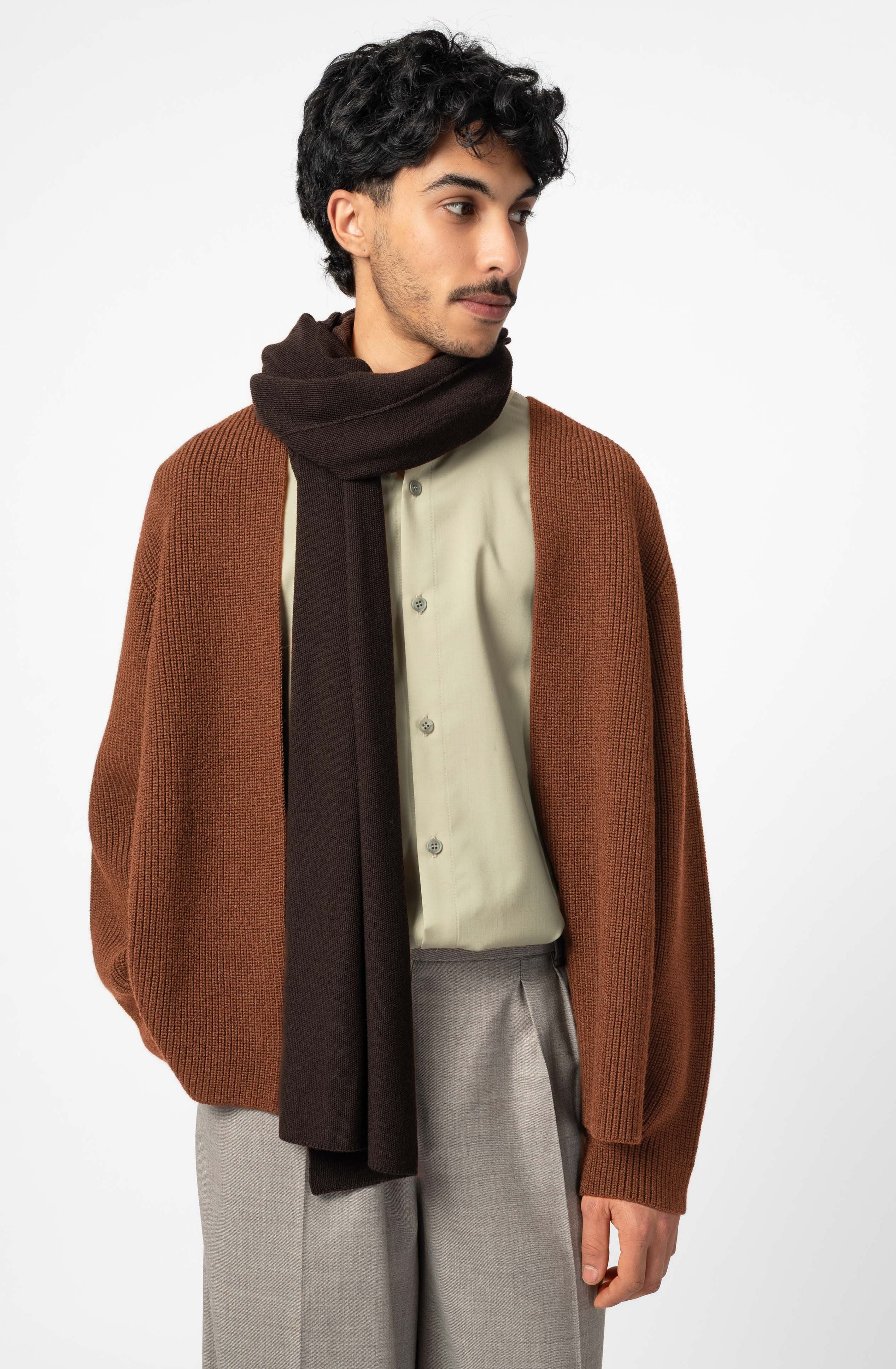 NNIstudio - CARDIGAN 2.0 Wool - Chocolate Brown - XS -