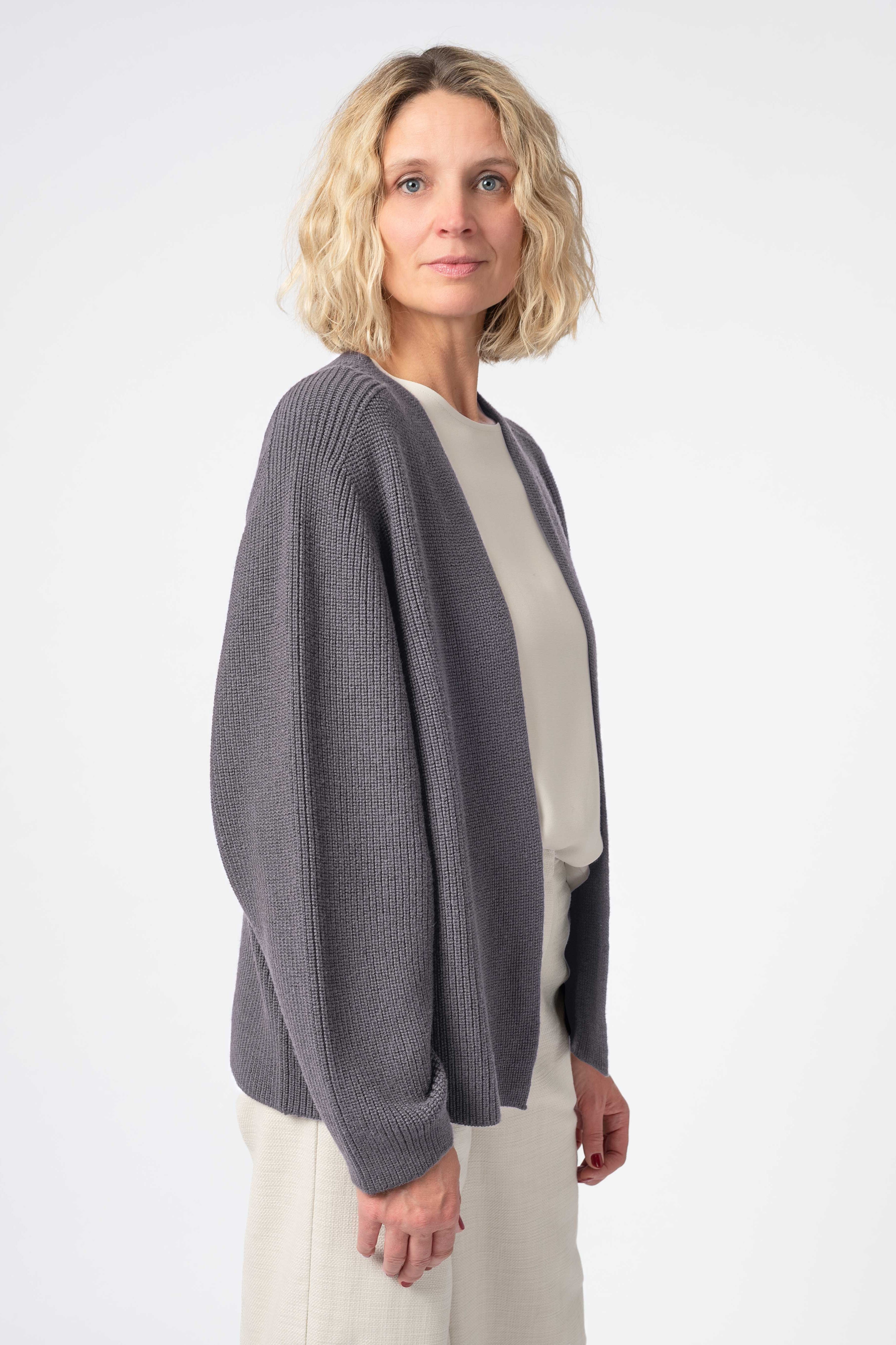 NNIstudio - CARDIGAN 2.0 Wool - Purple Ash - S -