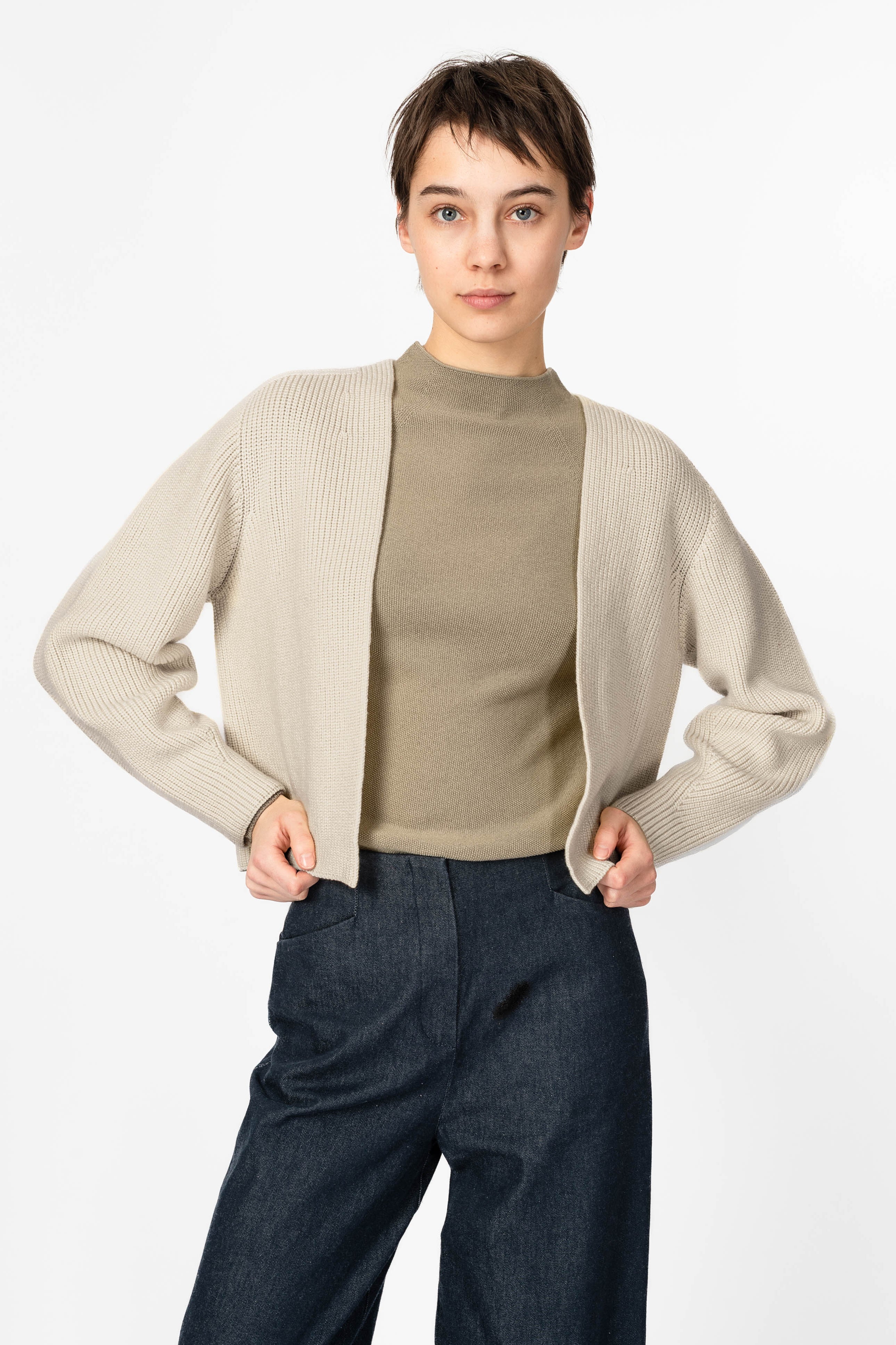 NNIstudio - CARDIGAN 2.0 Wool - Seed Pearl - XS -