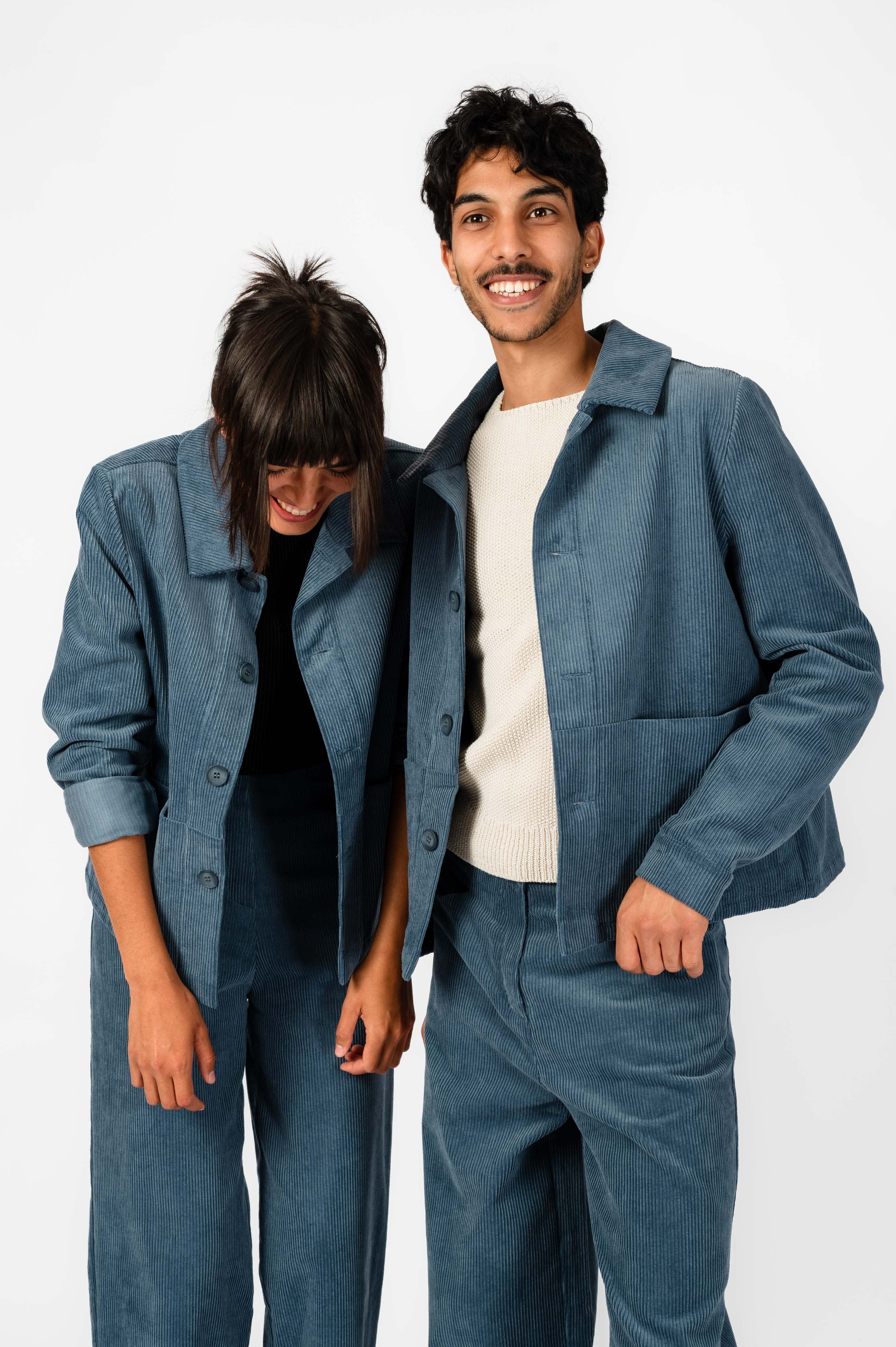 NNIstudio - CARGO 2.5 Kurz-Jacke Cord - Jeans Blue - XS -