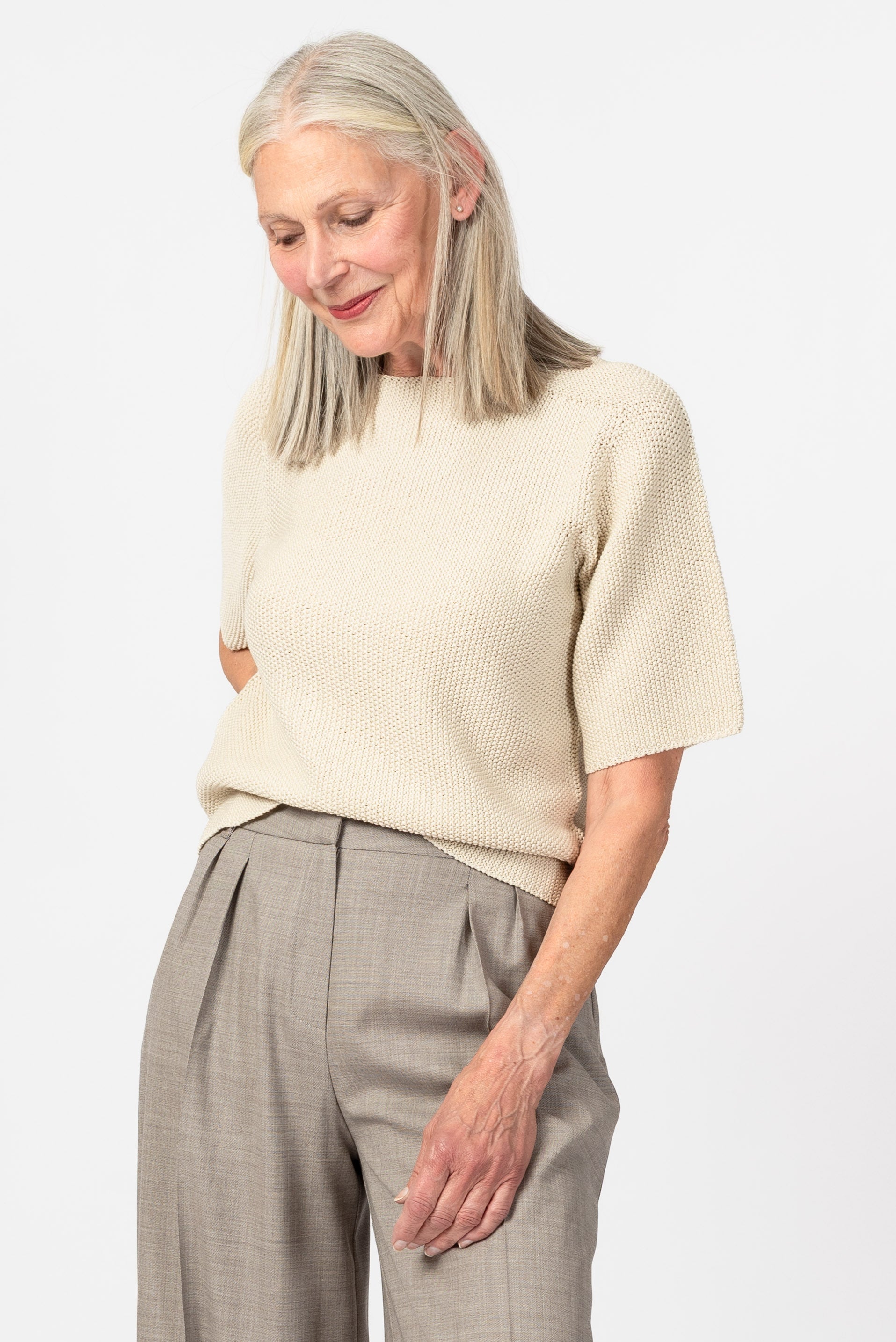 NNIstudio - CLASSIC 2.0 Strick - Shirt - Pearl White - XS -