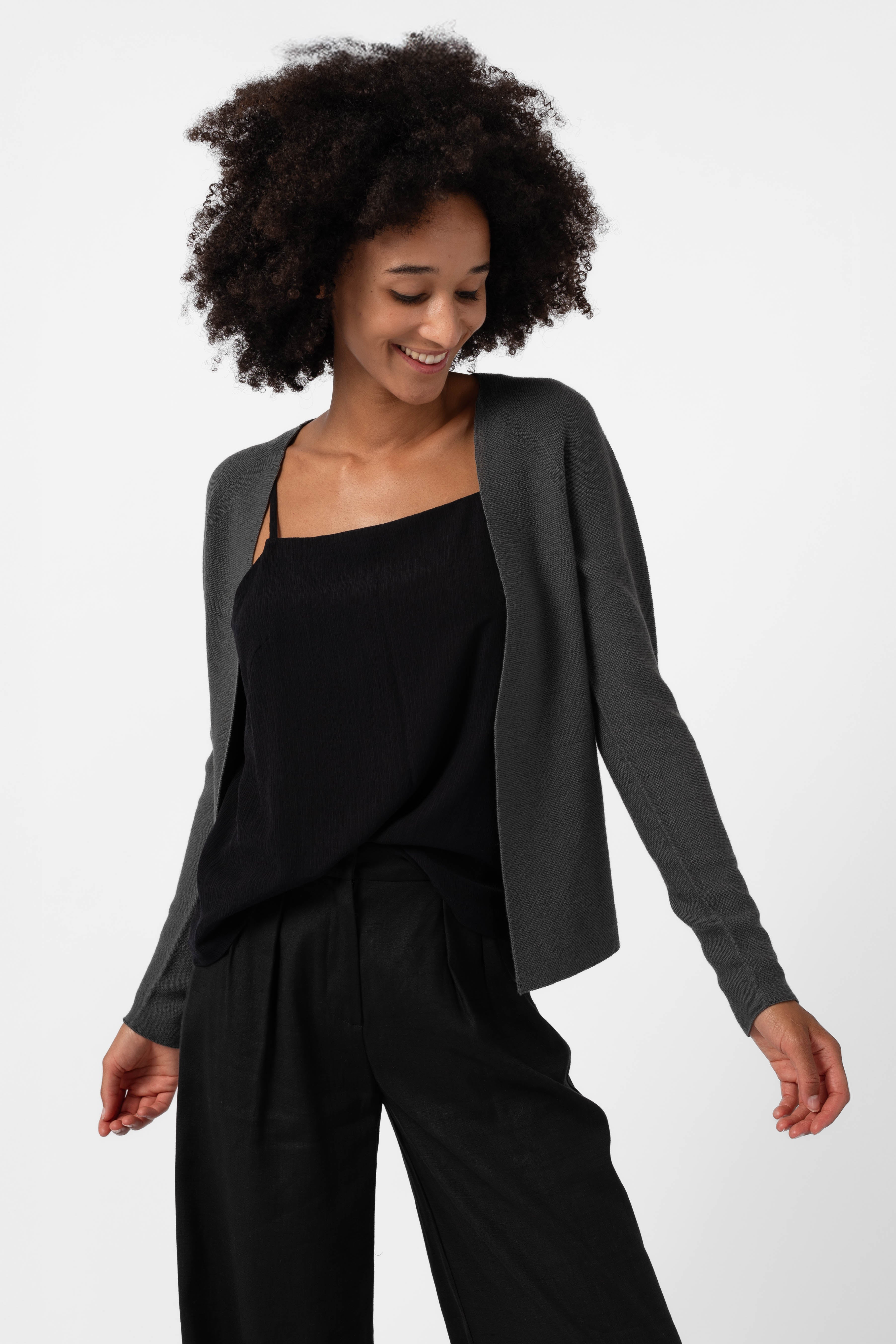 NNIstudio - COZY Strickjacke - Steel Grey - XS -