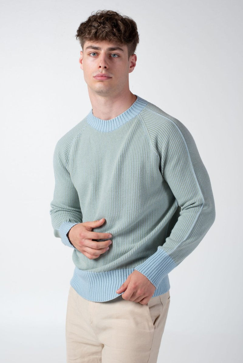 NNIstudio - CREW Pullover Unisex - Hellblau/Lime - XS -