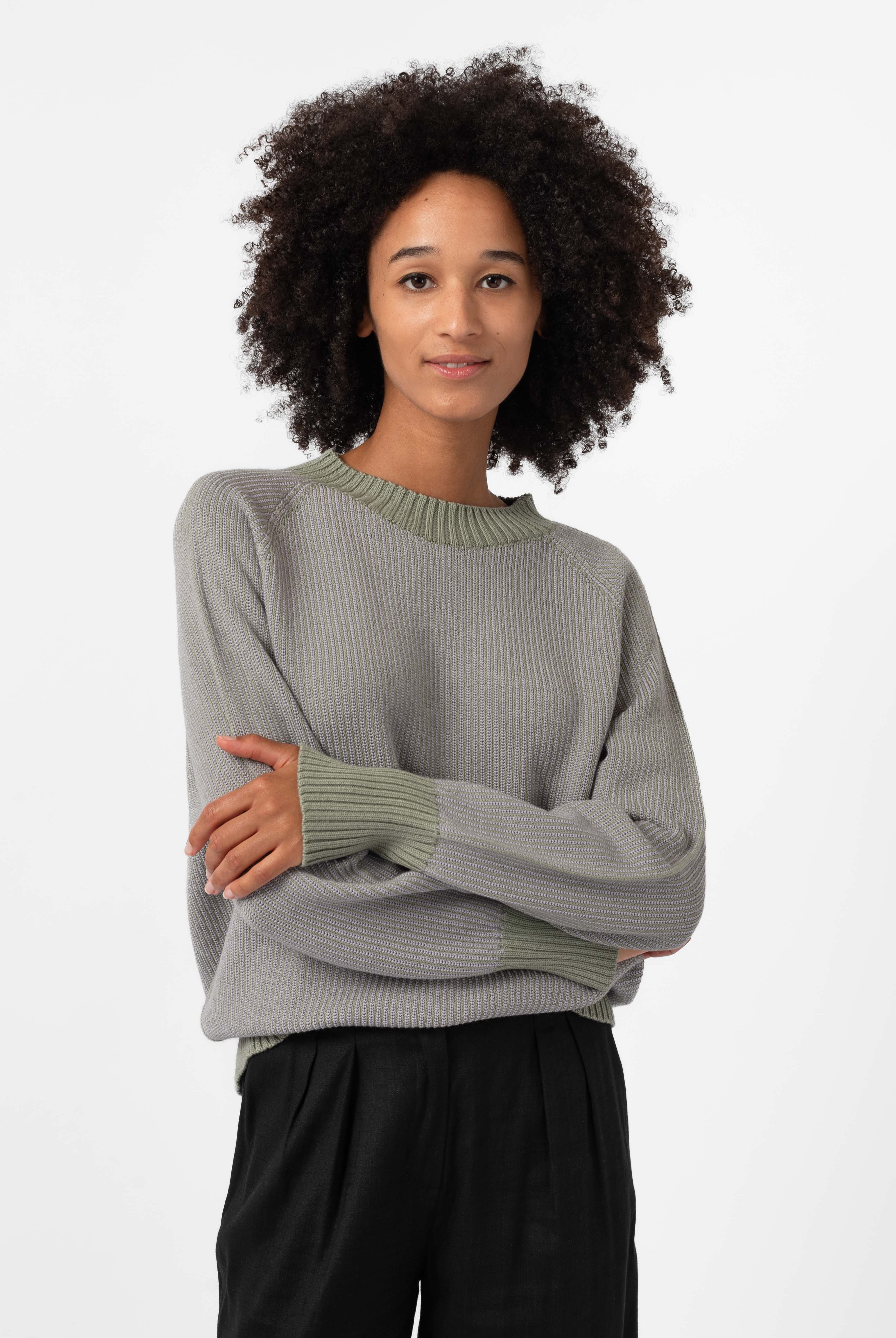 NNIstudio - CREW Pullover Unisex - Palegreen/Lila - XS -