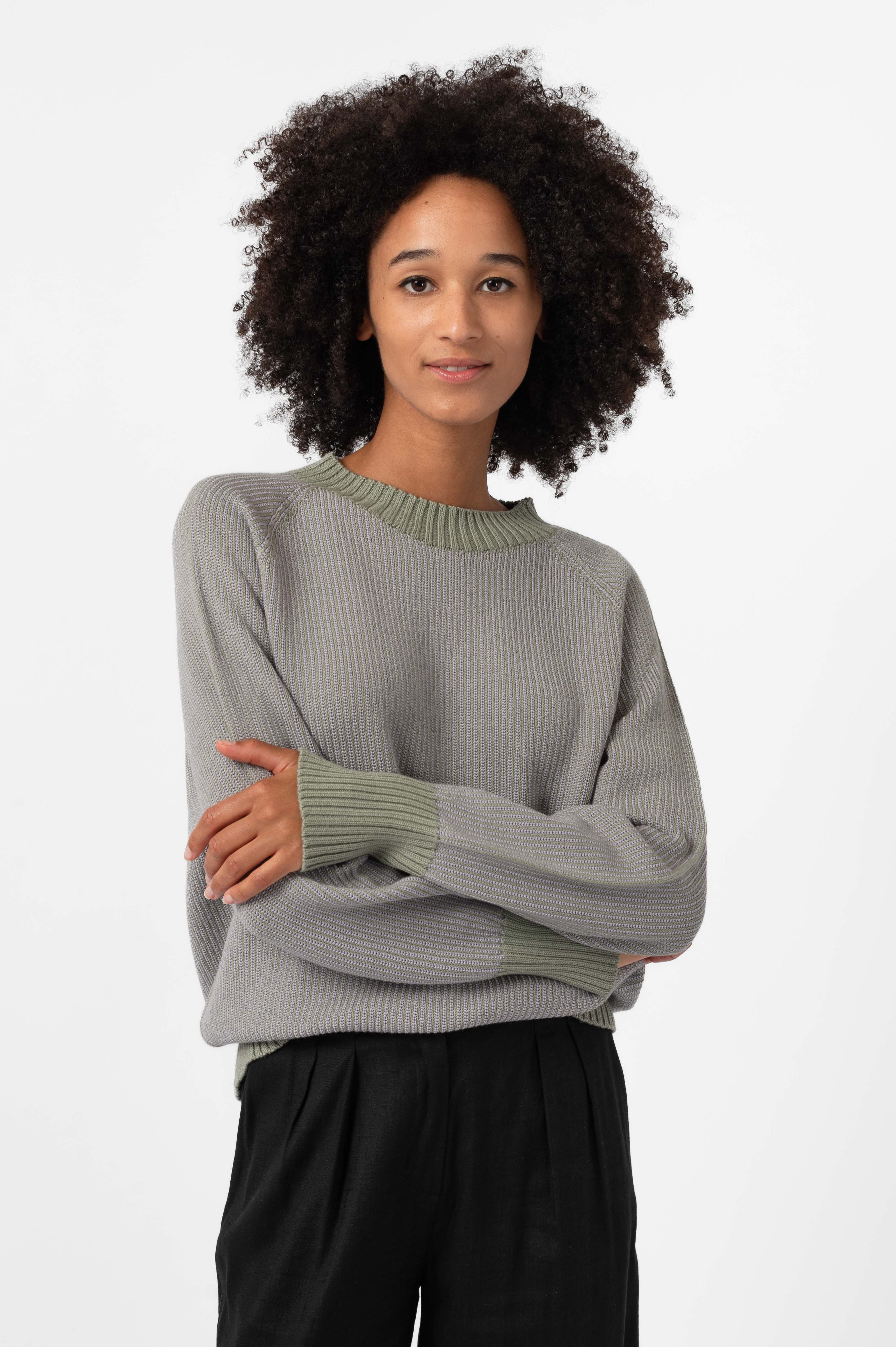 NNIstudio - CREW Pullover Unisex - Palegreen/Lila - XS -