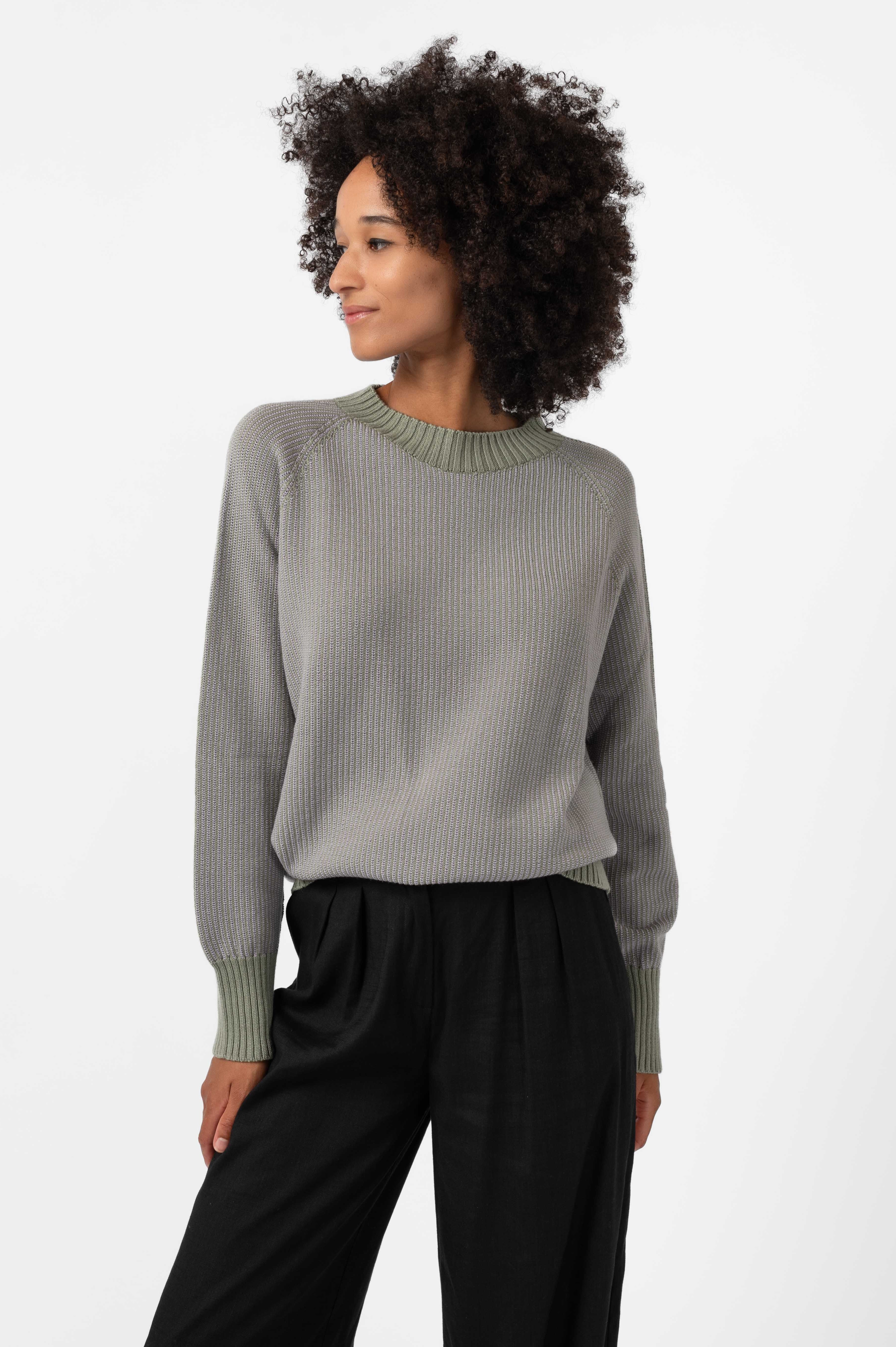 NNIstudio - CREW Pullover Unisex - Palegreen/Lila - XS -