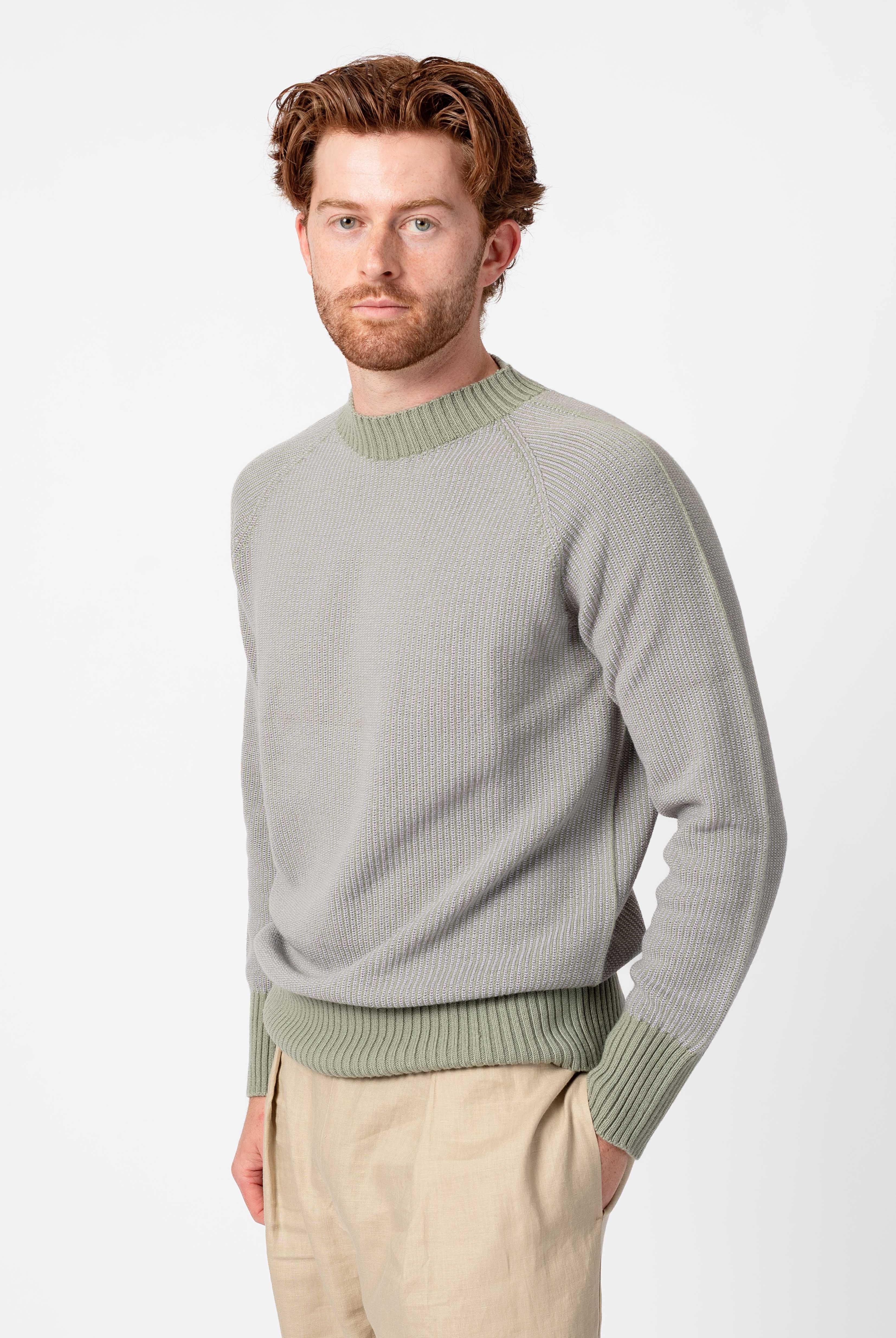 NNIstudio - CREW Pullover Unisex - Tea Green / Lavender Frost - XS -
