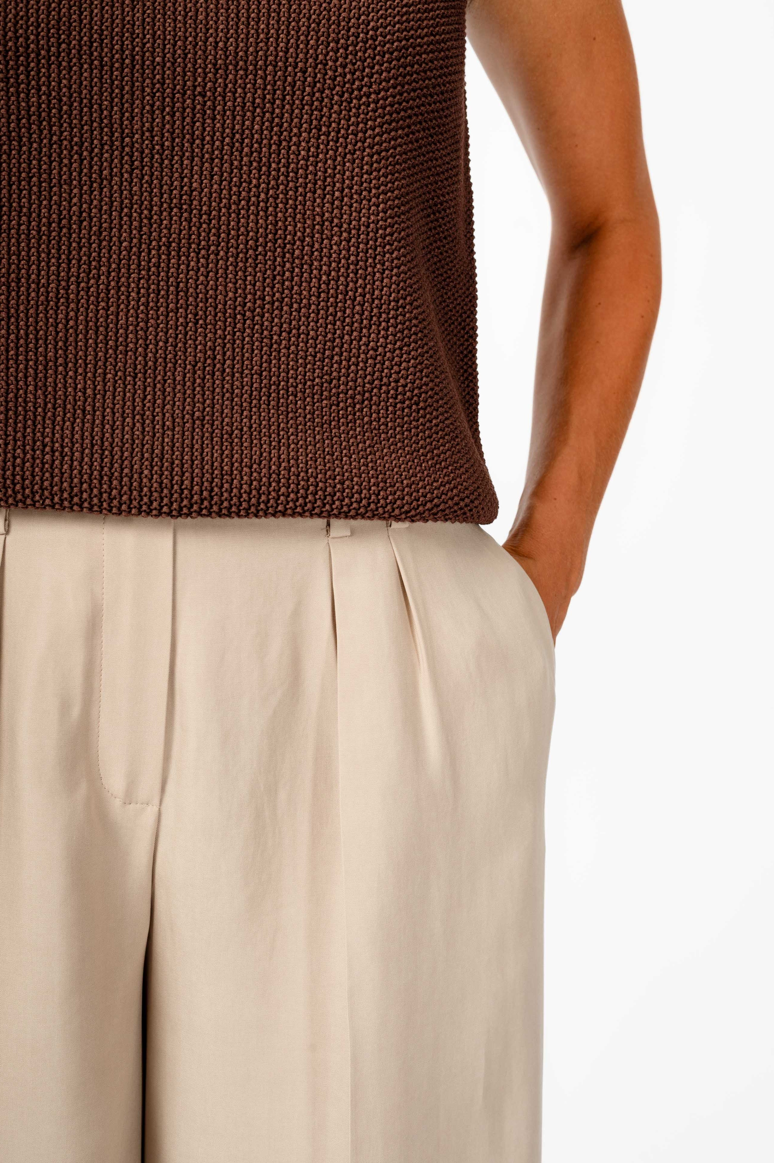 NNIstudio - CRISP Strick-Pullunder - Deep Mahogany Brown - XS -