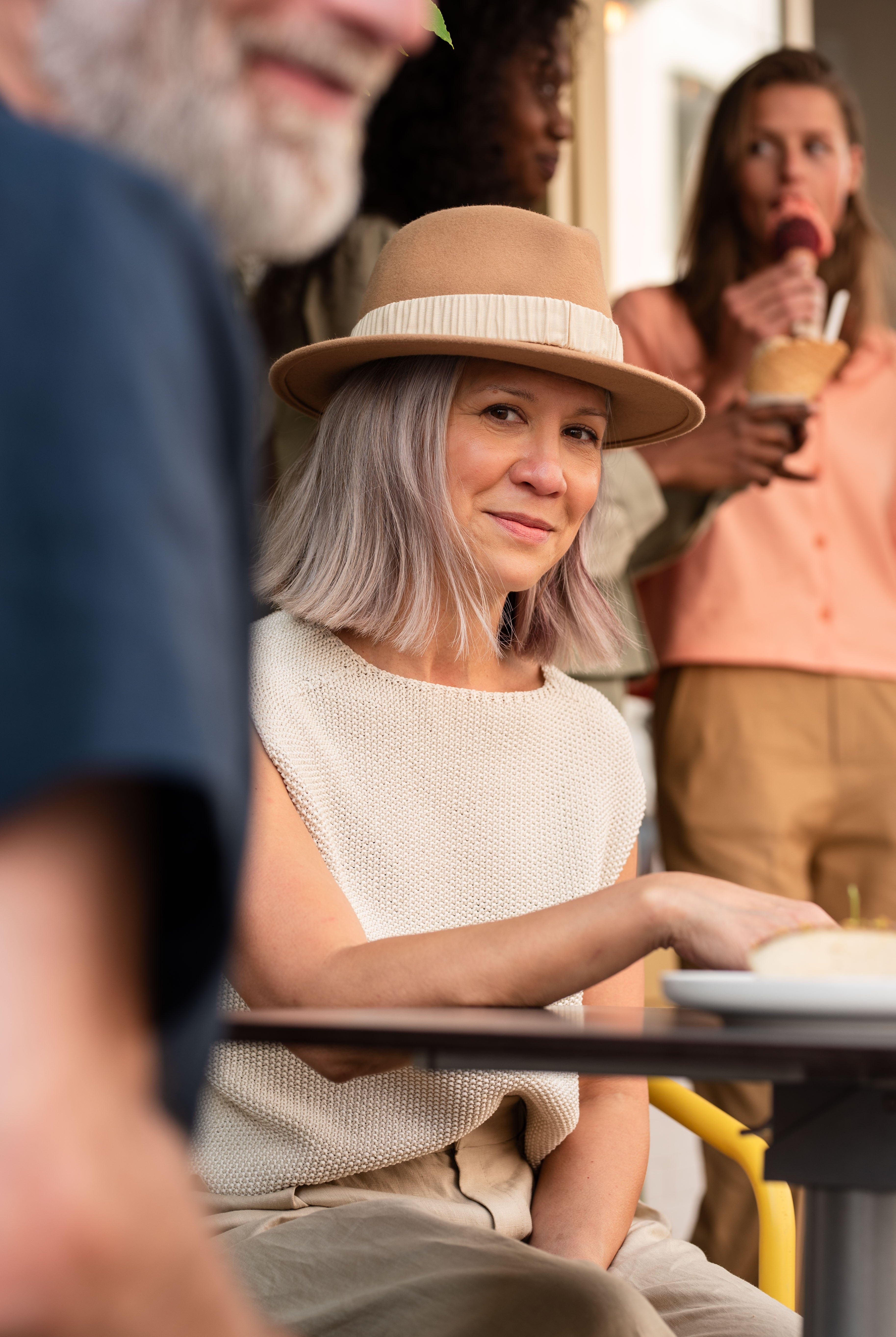 NNIstudio - CRISP Strick - Pullunder - Pearl White - XS -