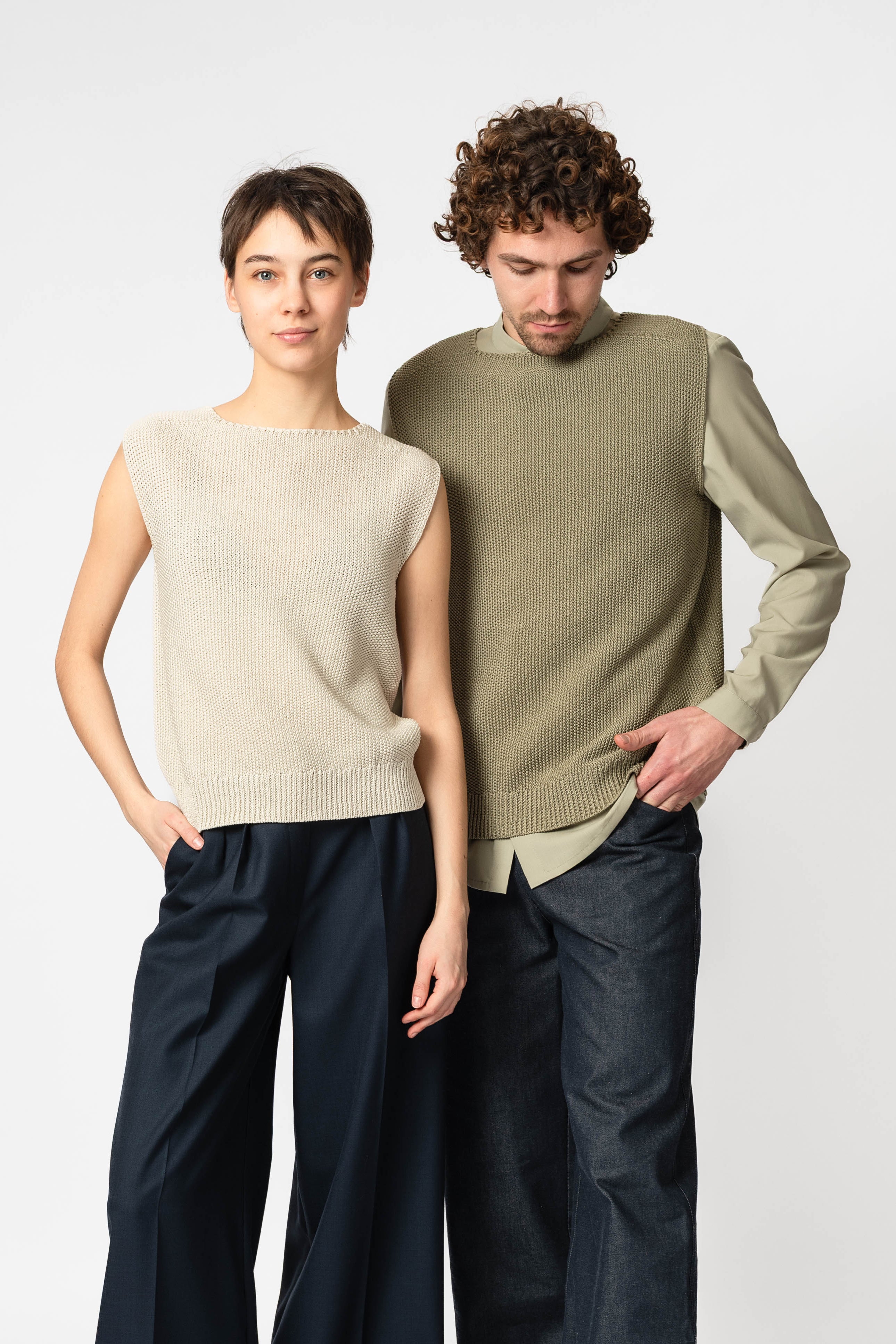 NNIstudio - CRISP Strick - Pullunder - Slate Green - XS -