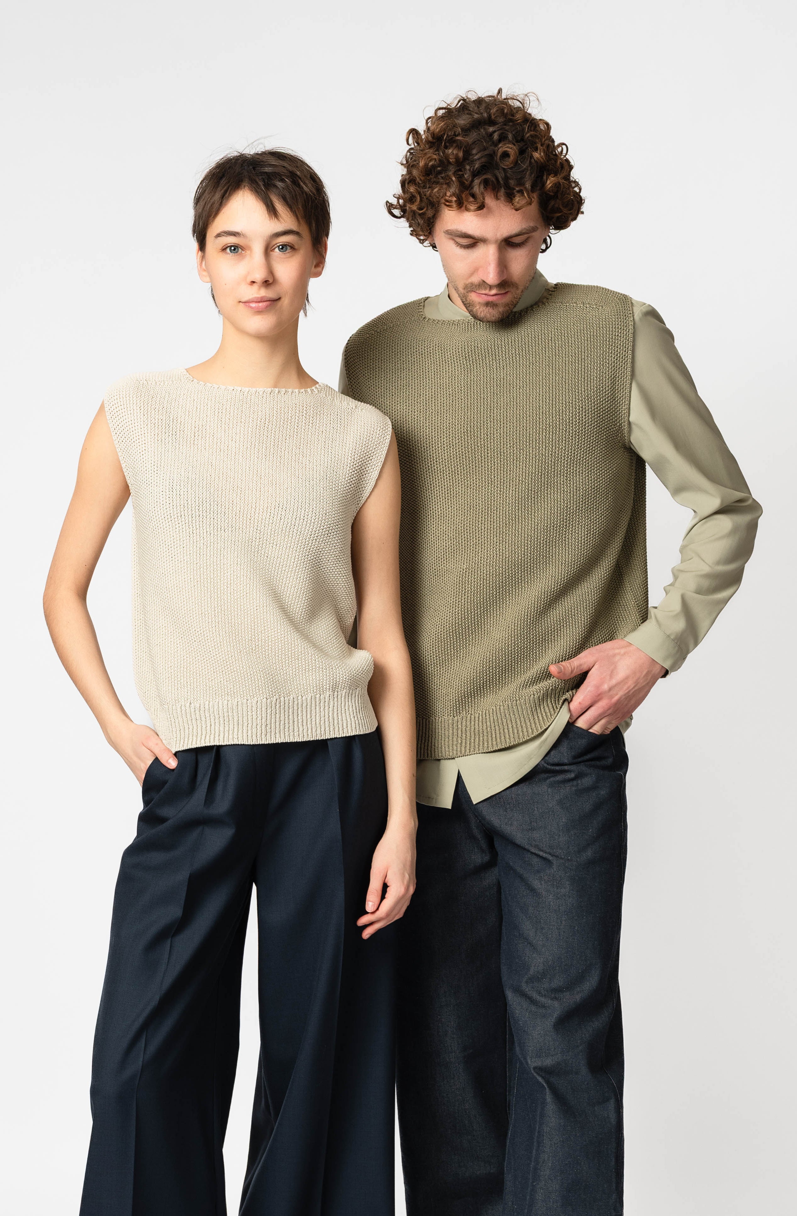 NNIstudio - CRISP Strick - Pullunder - Slate Green - XS -