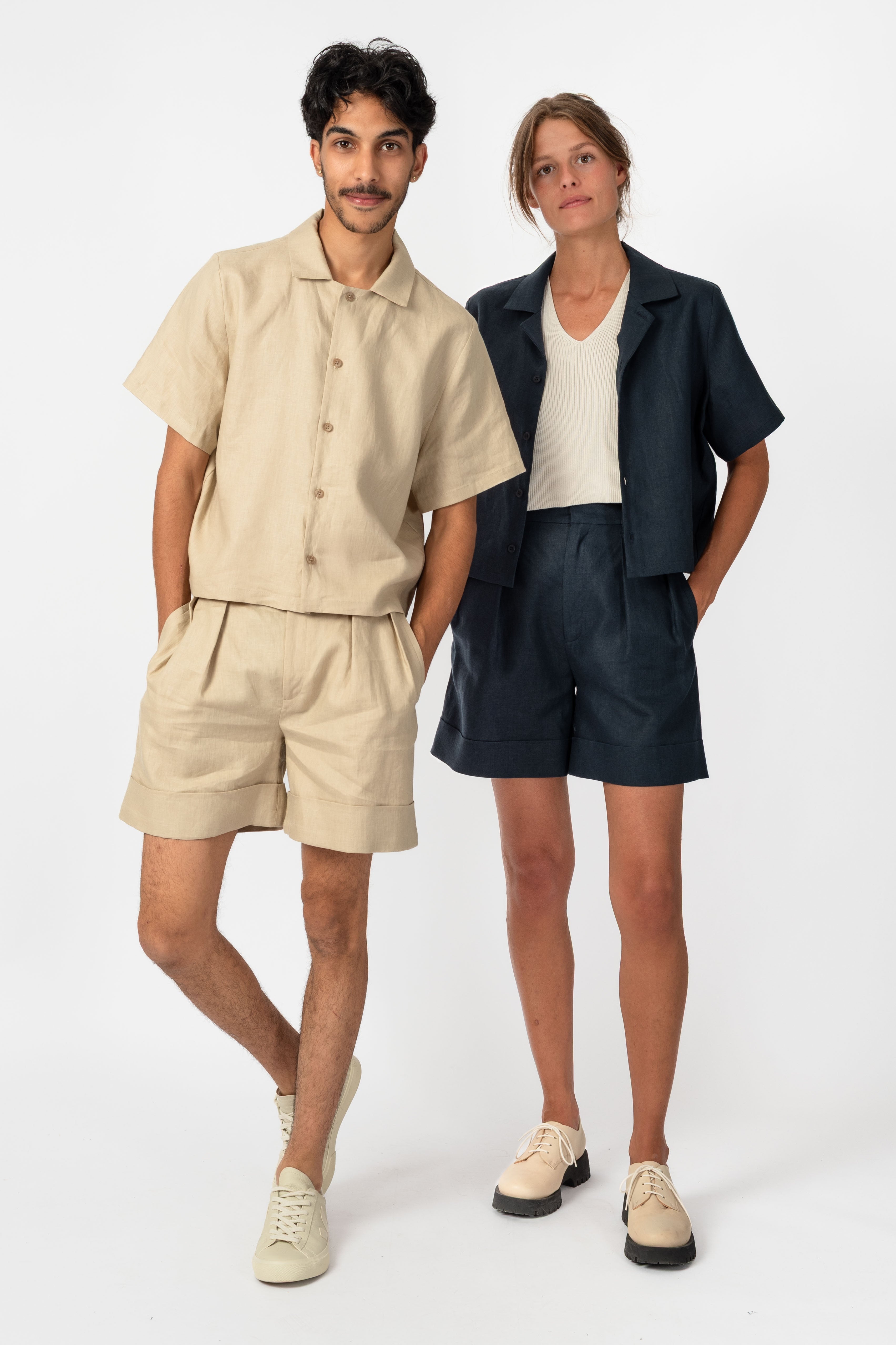 NNIstudio - CUBAN 3.0 Hemd Leinen - India Blue - XS -