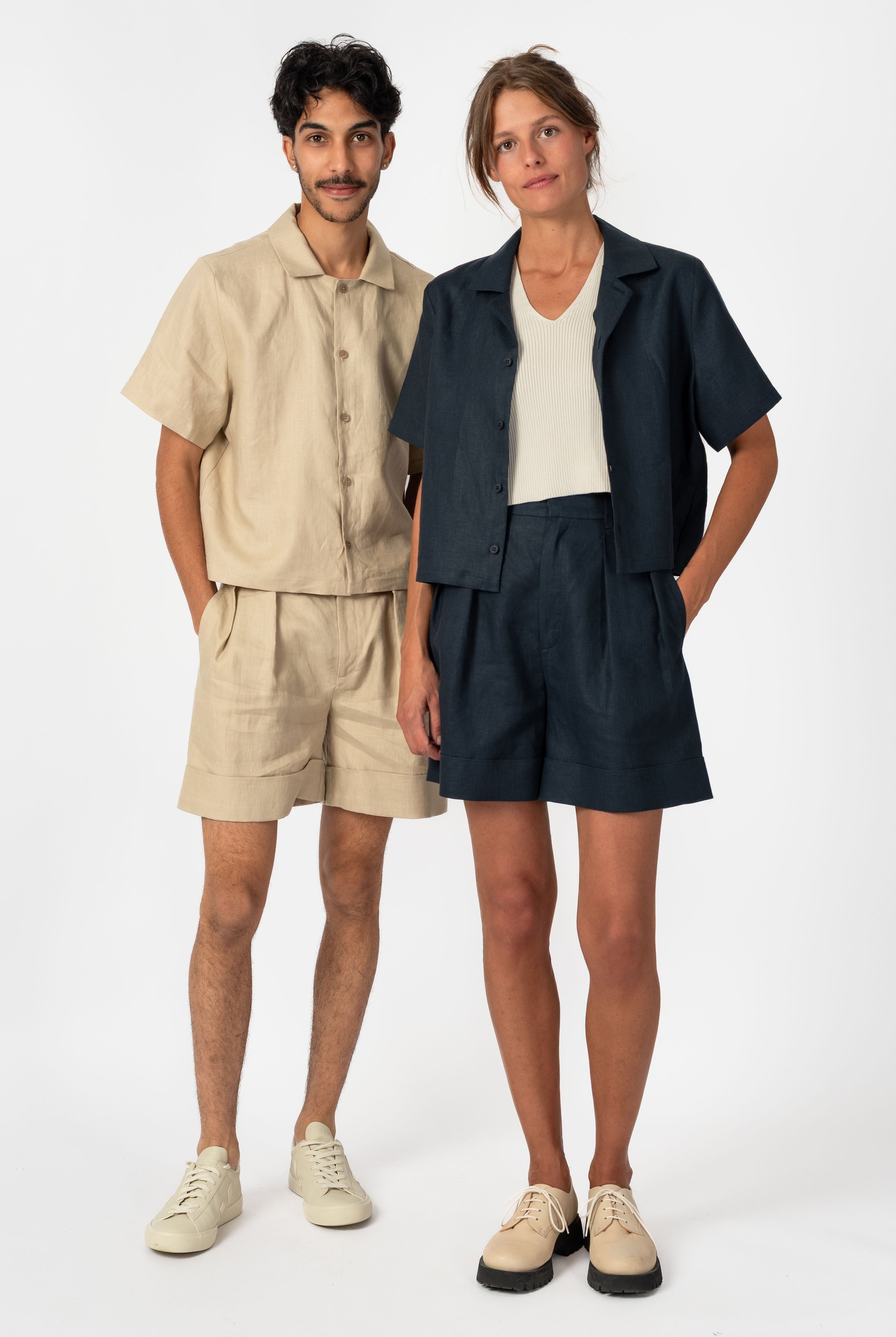 NNIstudio - CUBAN 3.0 Hemd Leinen - India Blue - XS -