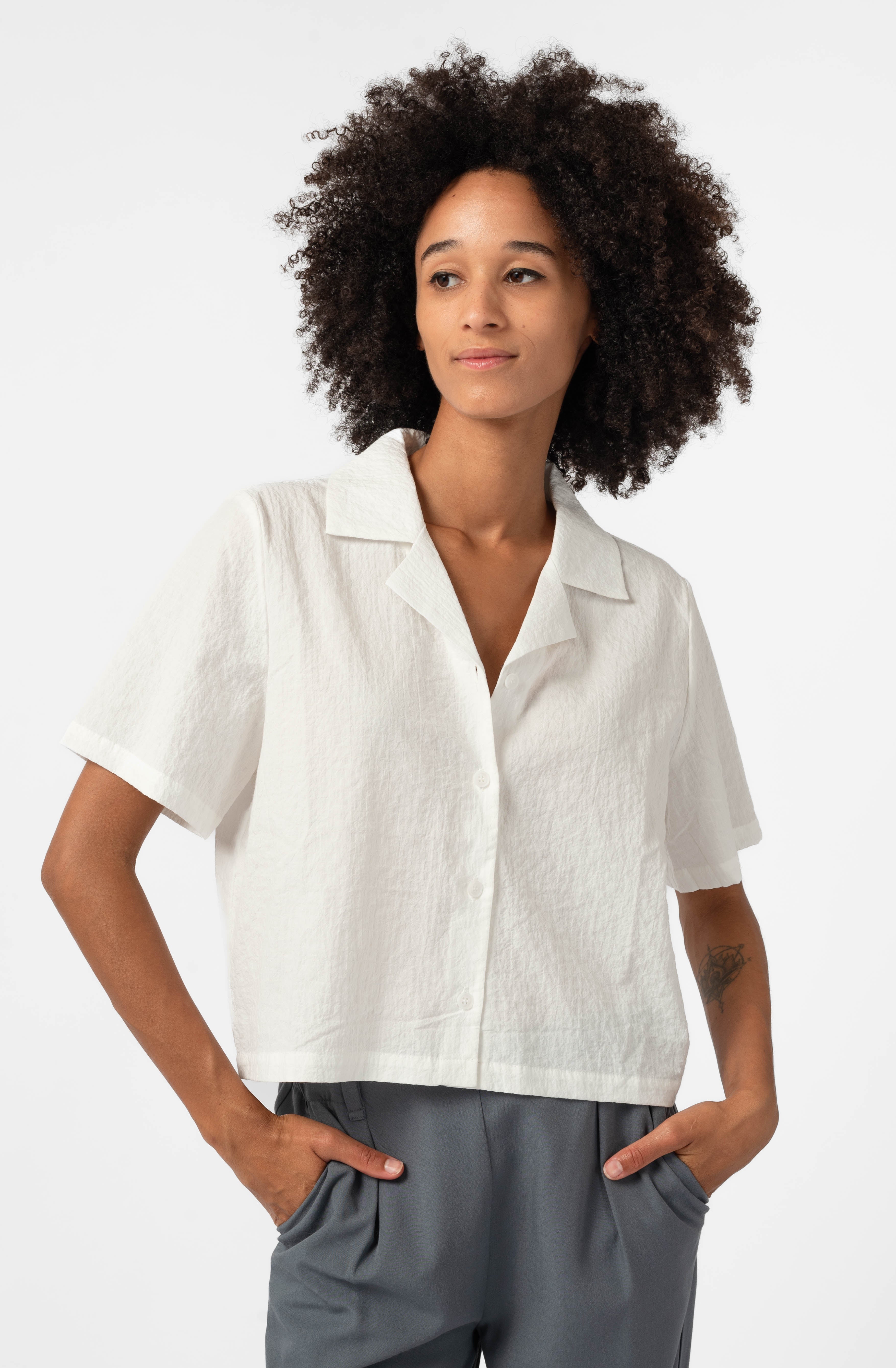 NNIstudio - CUBAN Bluse - Bright White - XS/S -