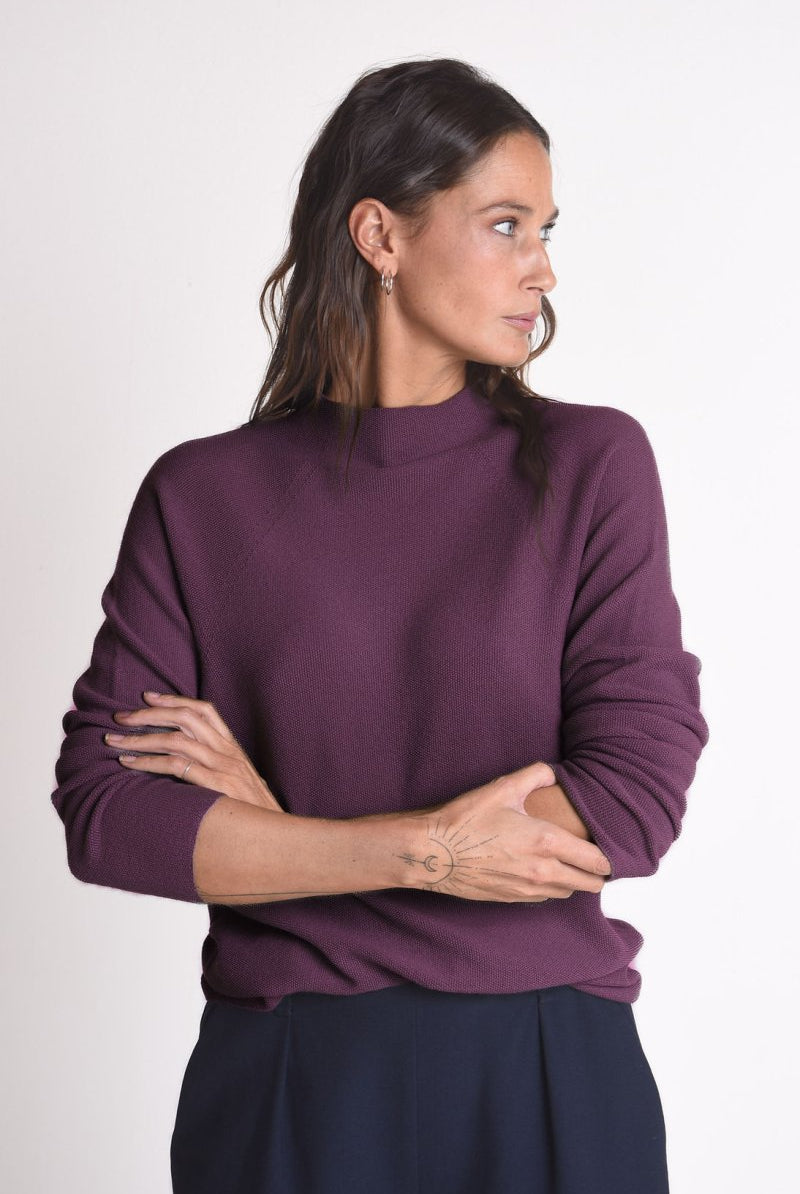 NNIstudio - HALFWAY Pullover Unisex - Pflaume