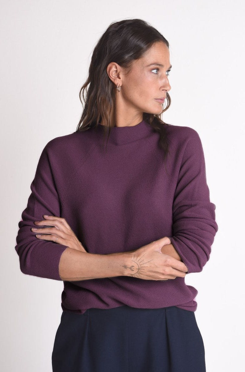 NNIstudio - HALFWAY Pullover Unisex - Pflaume