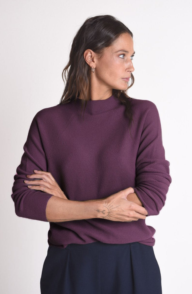 NNIstudio - HALFWAY Pullover Unisex - Pflaume