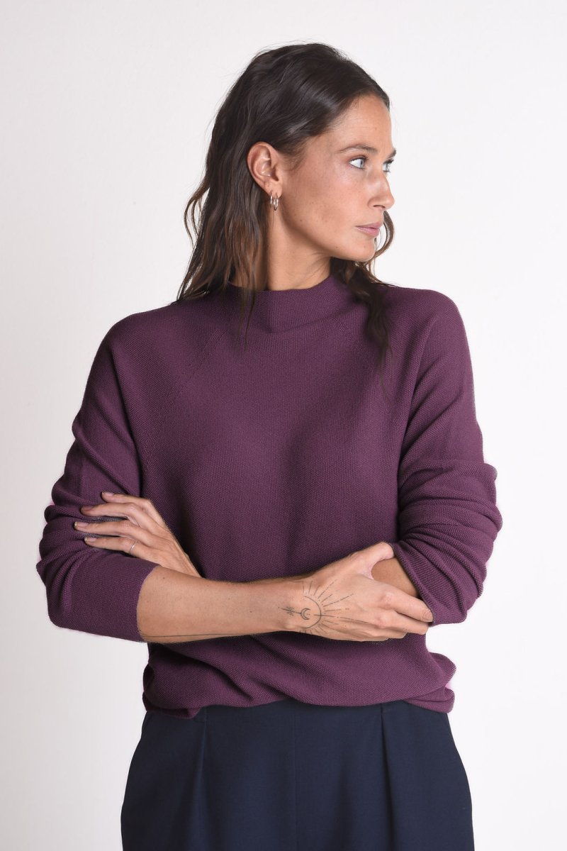 NNIstudio - HALFWAY Pullover Unisex - Pflaume