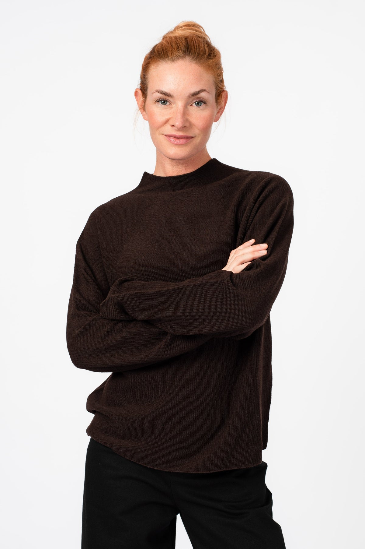 NNIstudio - HALFWAY Strick-Pullover - Apricot - XS cropped fit -