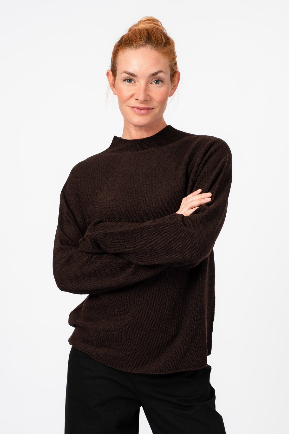 NNIstudio - HALFWAY Strick-Pullover - Apricot - XS cropped fit -