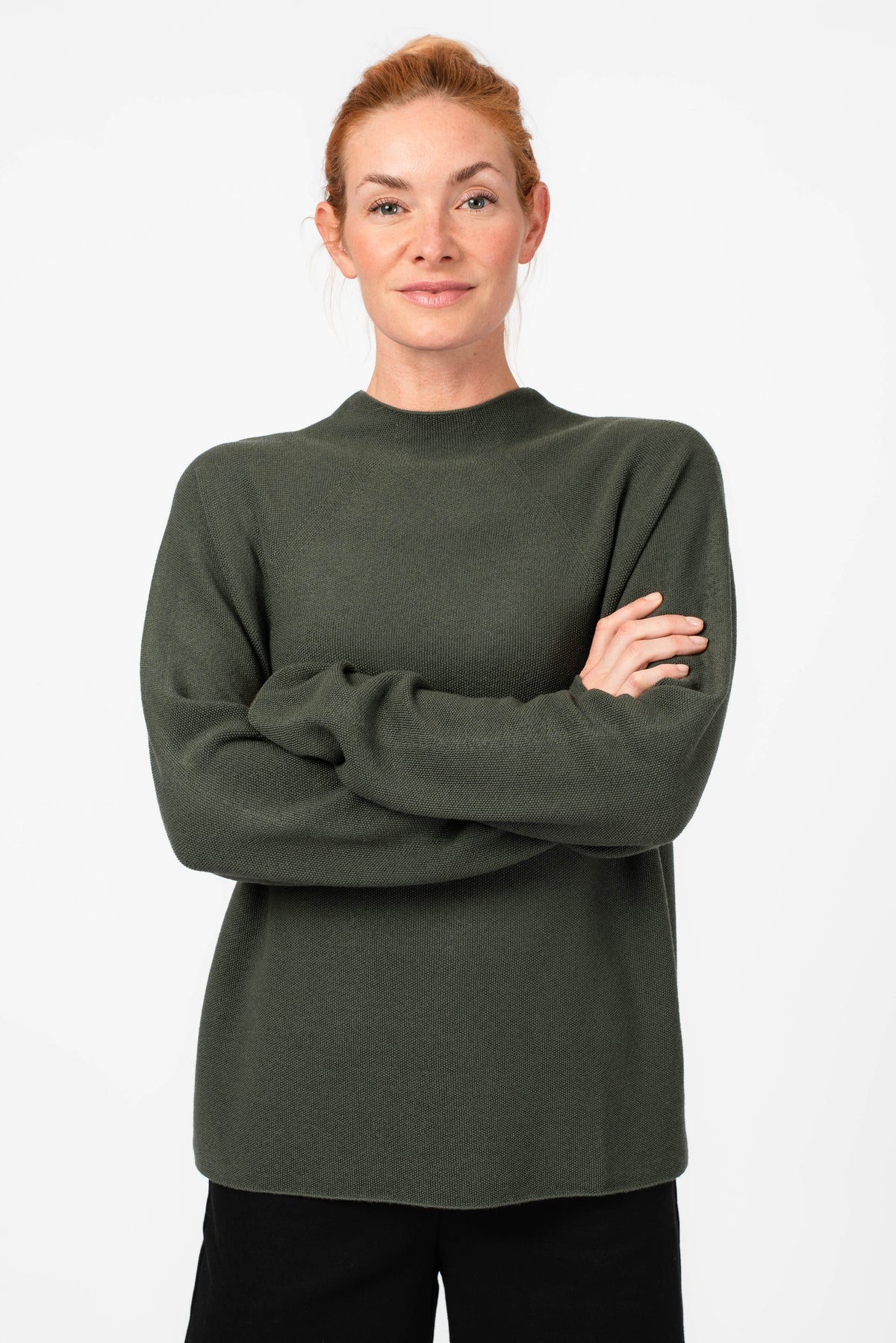 NNIstudio - HALFWAY Strick-Pullover - Apricot - XS cropped fit -