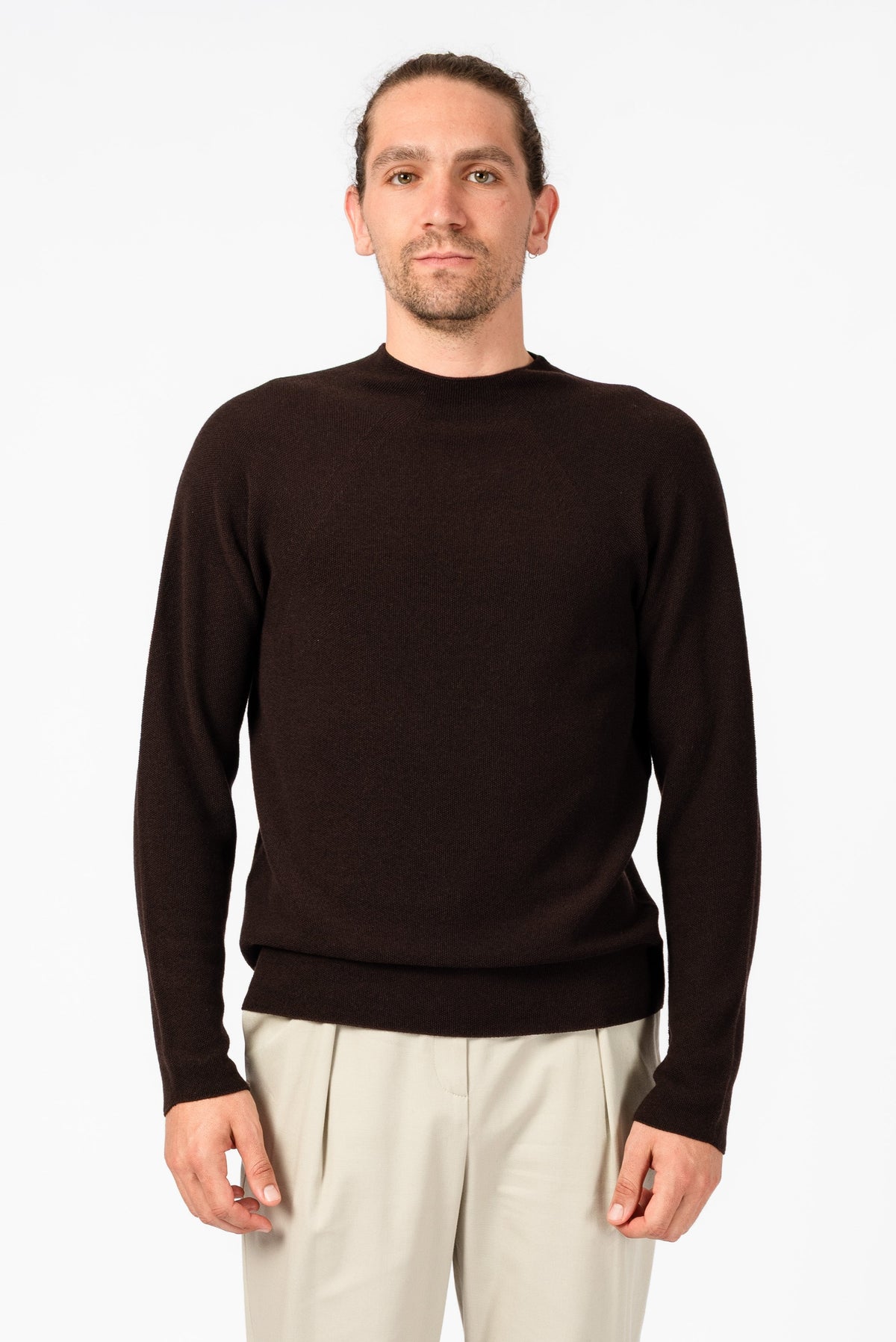 NNIstudio - HALFWAY Strick-Pullover - Chocolate Brown - XS -