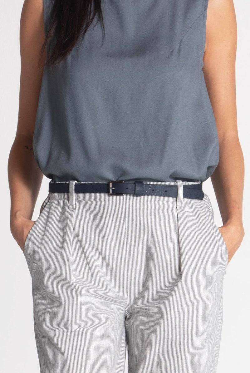 NNIstudio - KORK Gürtel - Anthrazit - 85cm -