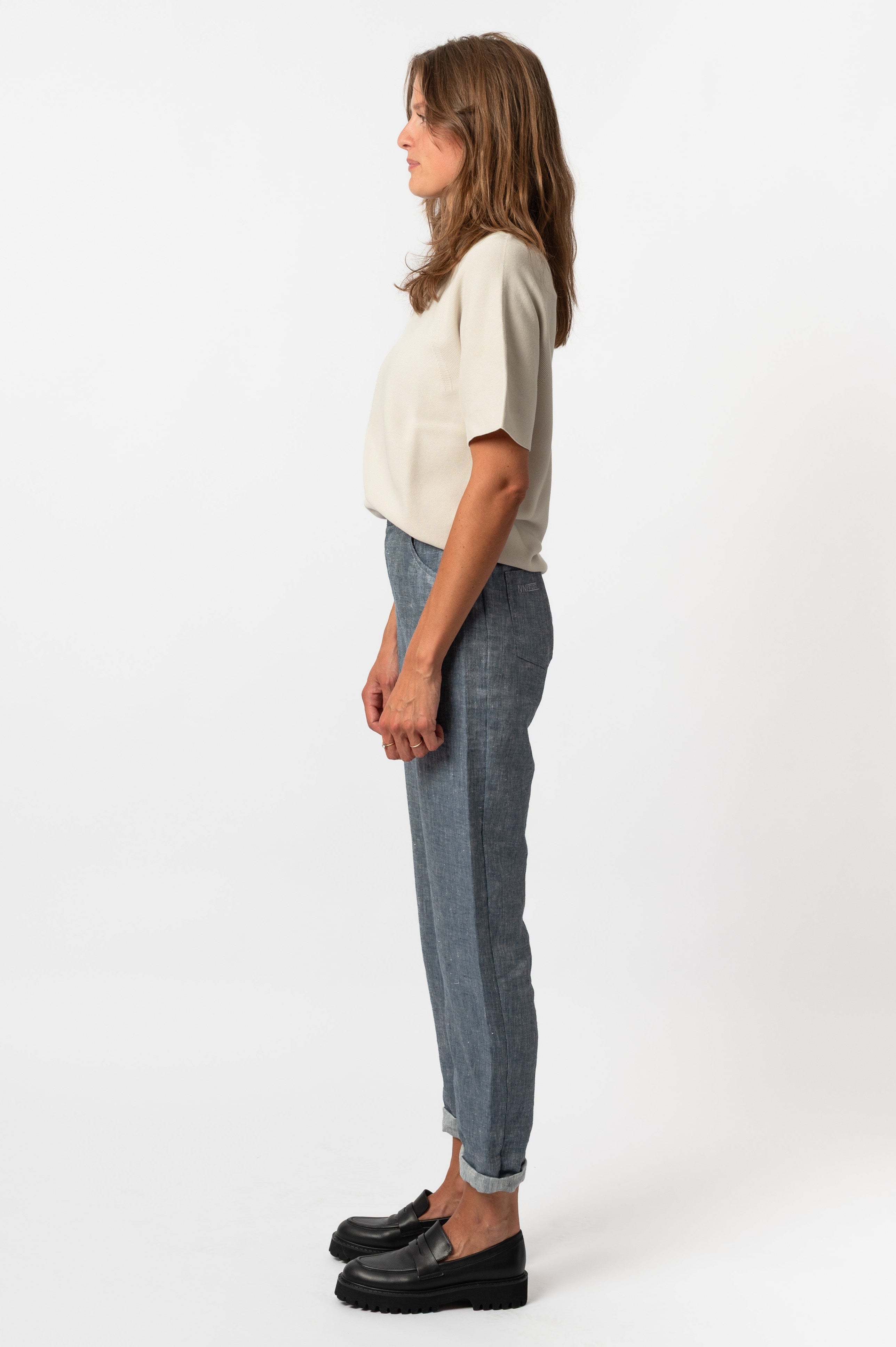 NNIstudio - LAB I JEANS Hose Leinen - Dusty Blue - XXS -