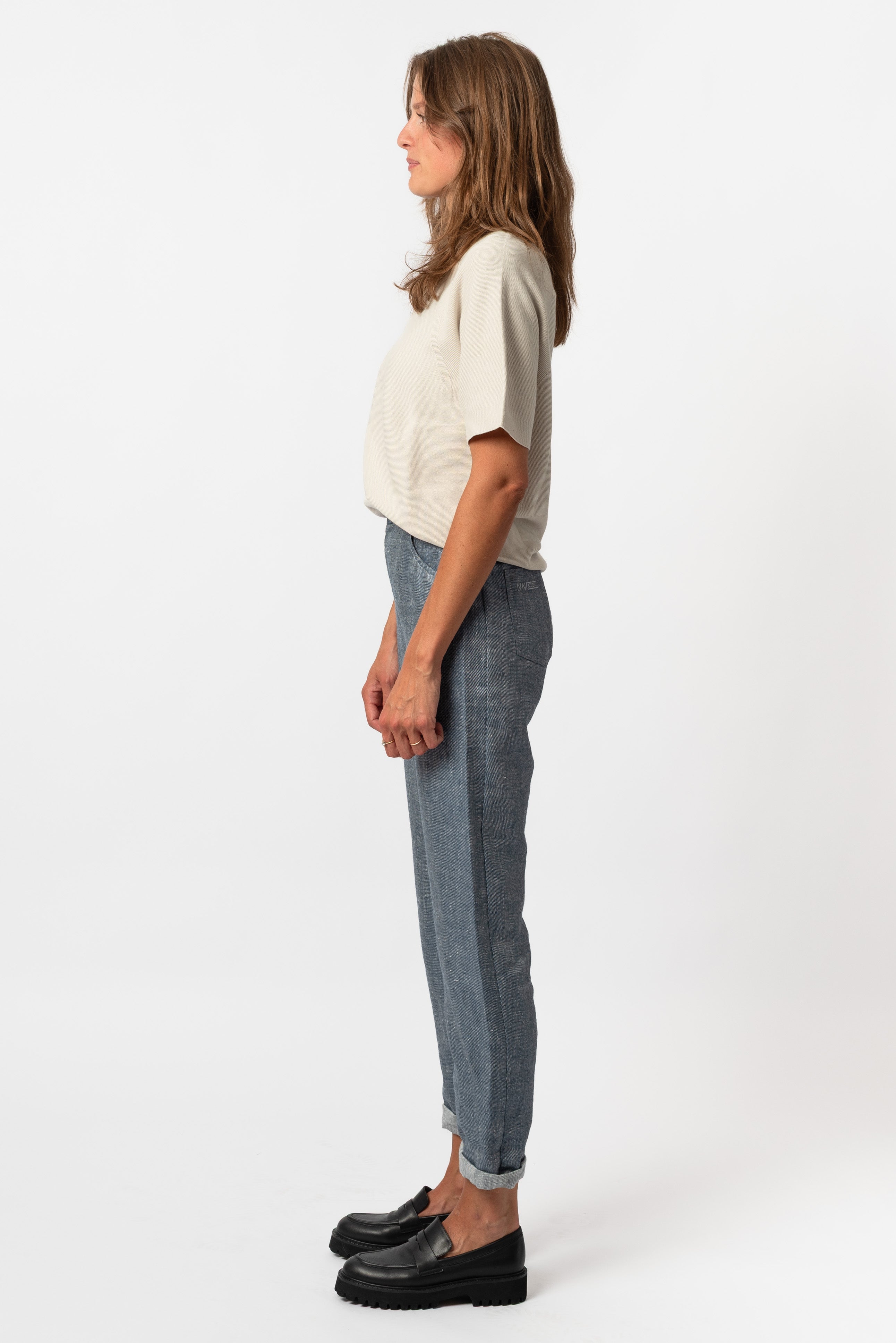 NNIstudio - LAB I JEANS Hose Leinen - Dusty Blue - XXS -