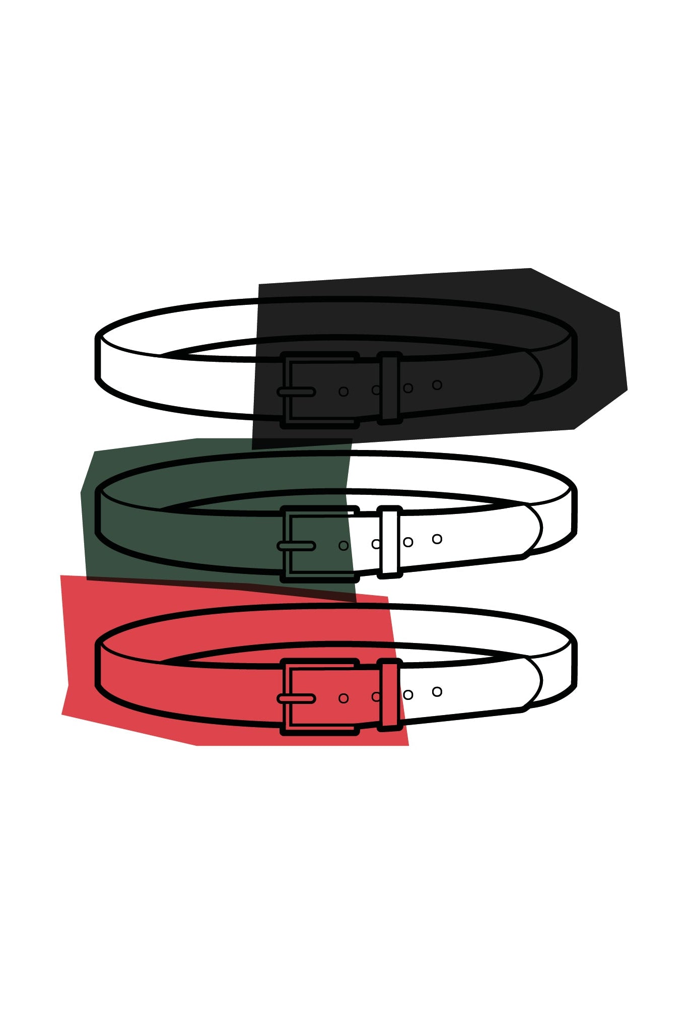 NNIstudio - LEDER Gürtel - Dark Green - 85 cm - Schmal 18 mm