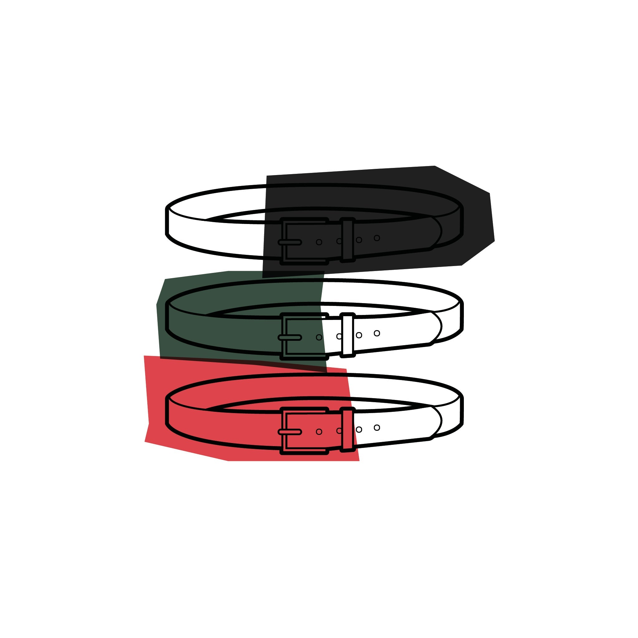 NNIstudio - LEDER Gürtel - Dark Green - 85 cm - Schmal 18 mm