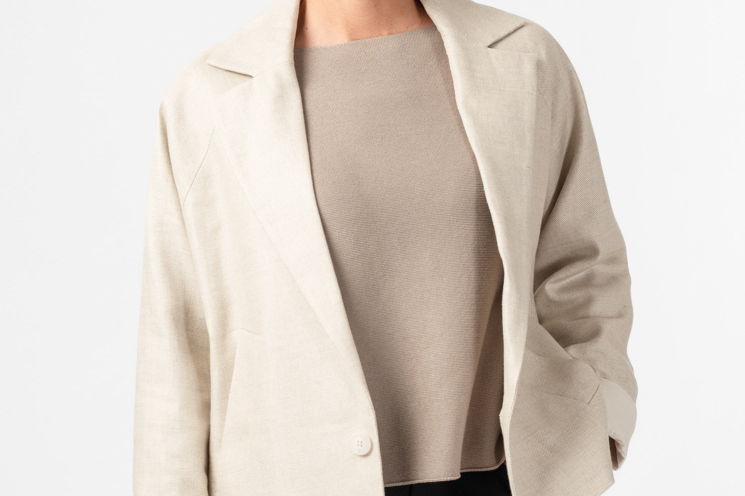 NNIstudio - LINED Jacke Linen - Seed Pearl - XS -