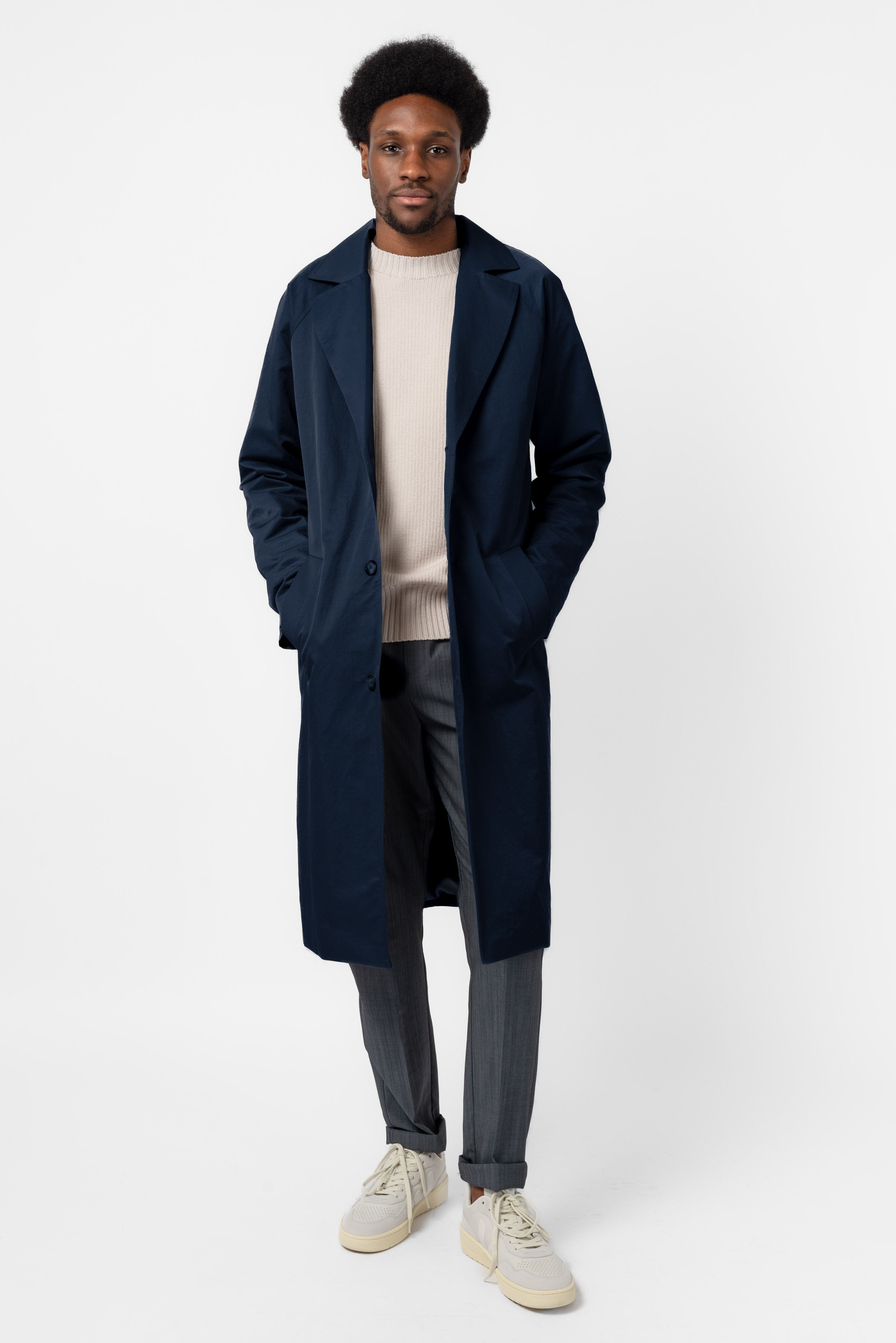 NNIstudio - LONGCOAT Light Unisex _ too good to go _ M - Midnight Navy - M -