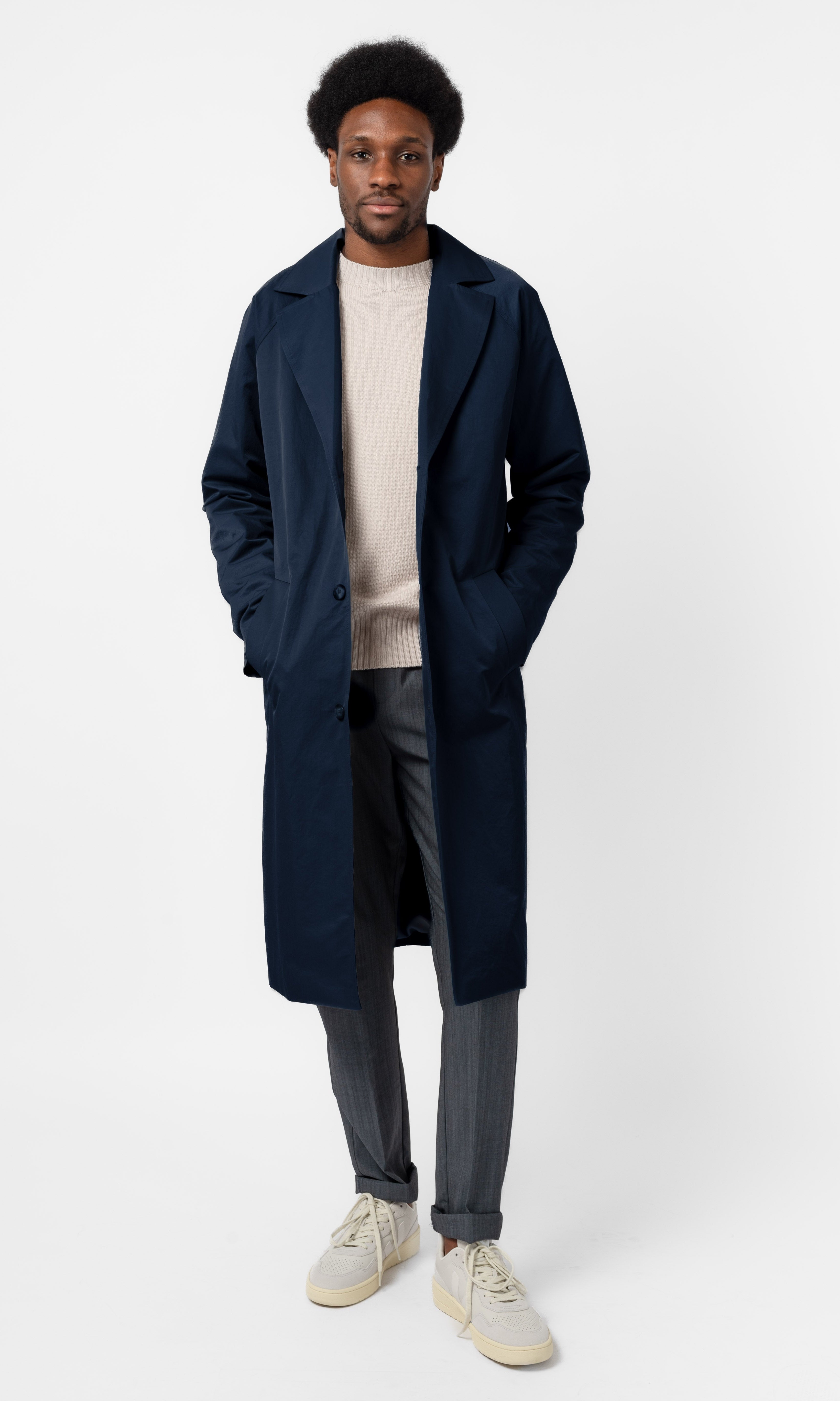 NNIstudio - LONGCOAT Light Unisex _ too good to go _ M - Midnight Navy - M -